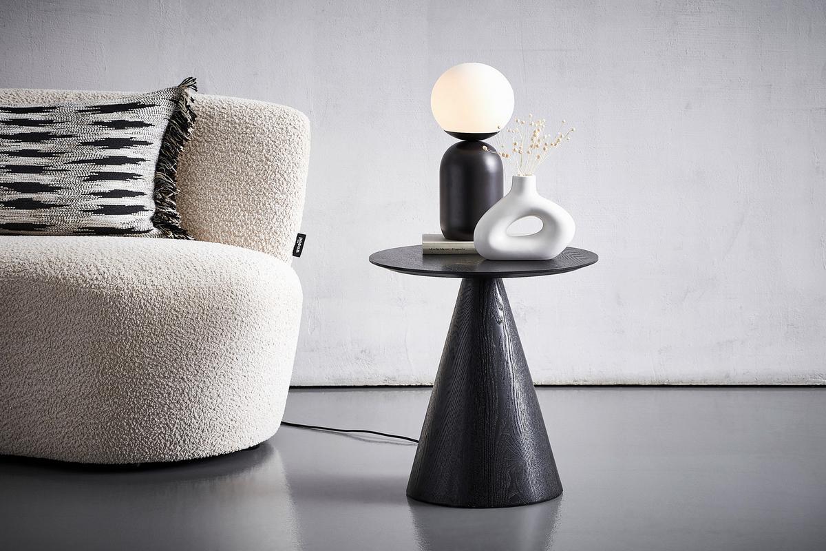 STOLIK BOCZNY MALTE - czarny, Trend, materiał drewnopochodny (40/40/40cm) - Xora