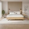 Bett Dormio Eiche/ Champagner ca. 180x200 cm - Champagner/Eichefarben, MODERN, Holz/Textil (180/200cm) - Bessagi Home
