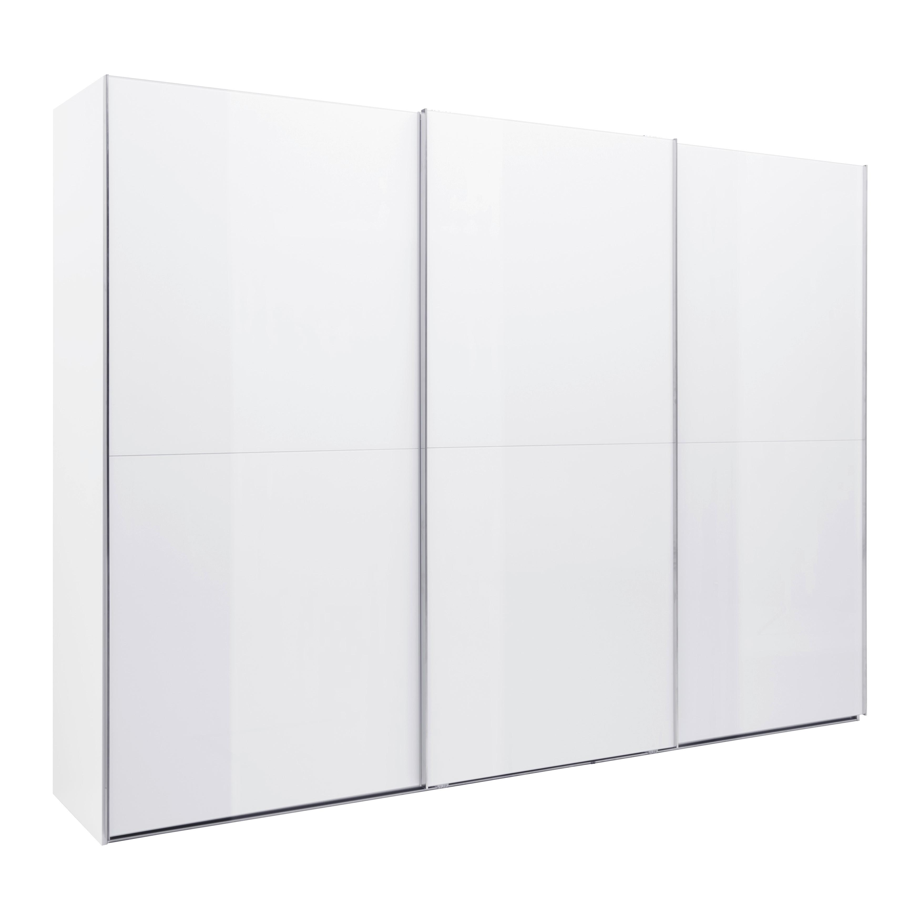 DULAP USI CULISANTE FIFTY - alb, Konventionell, material pe bază de lemn (300/222/66cm) - Premium Living
