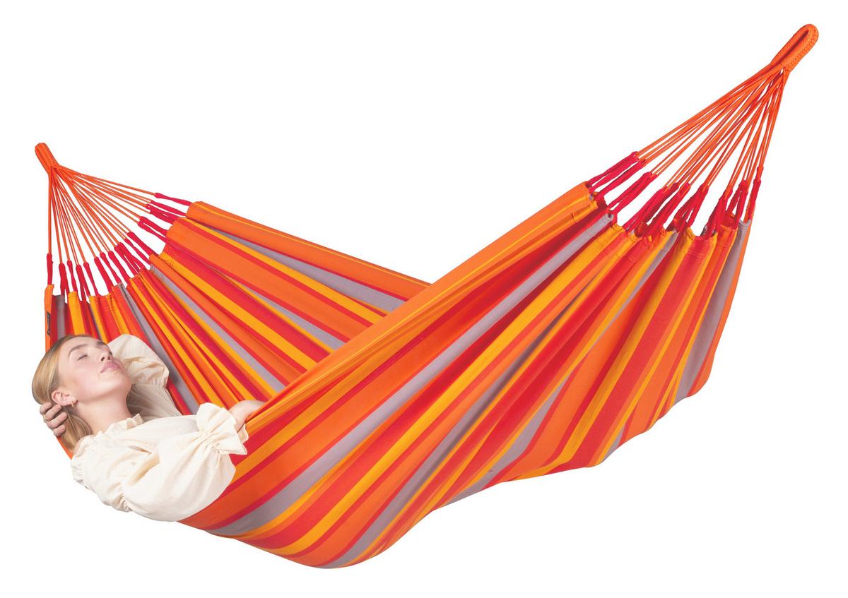 Hängematte Classic Single Hammock Outdoor Orange/Rot - Gelb/Rot, KONVENTIONELL, Textil (140/300cm) - La Siesta