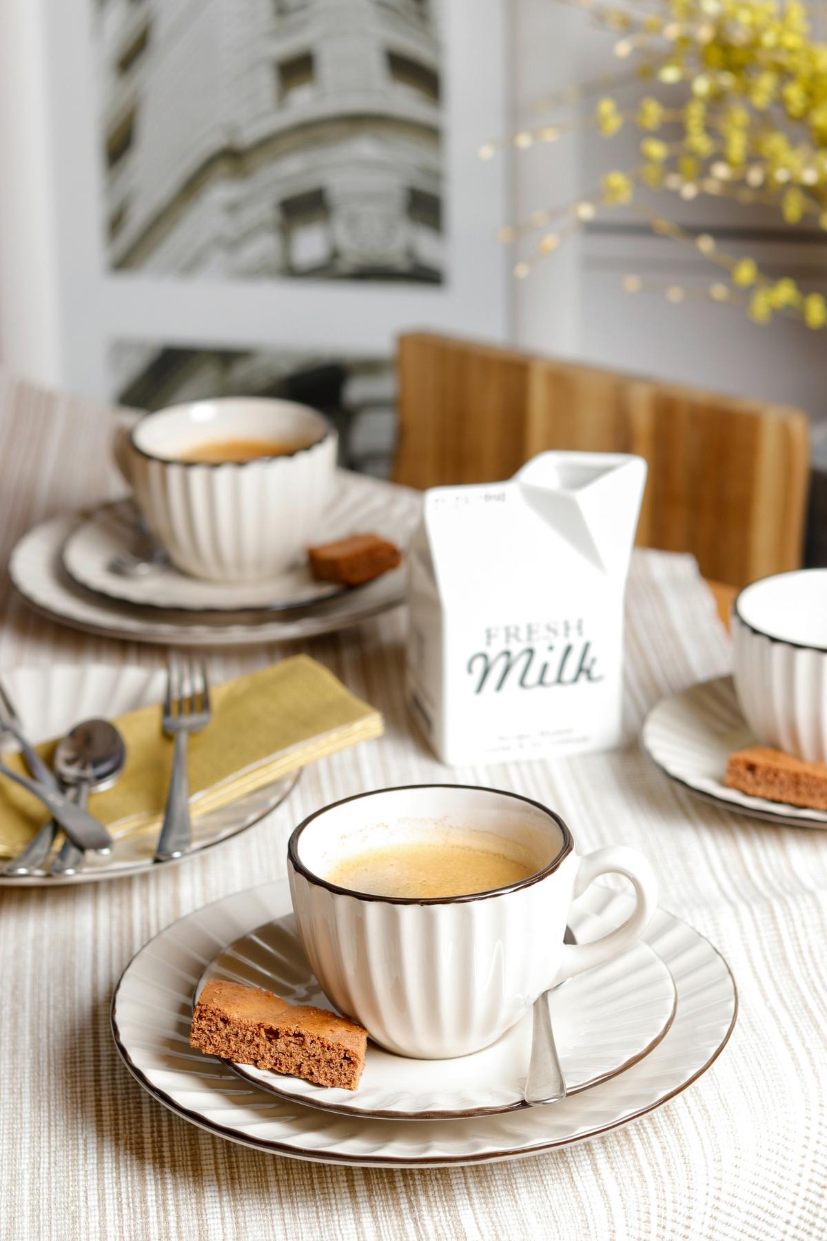 KAFFEESERVICE OSITA - Hellbraun, Basics, Keramik - Mäser