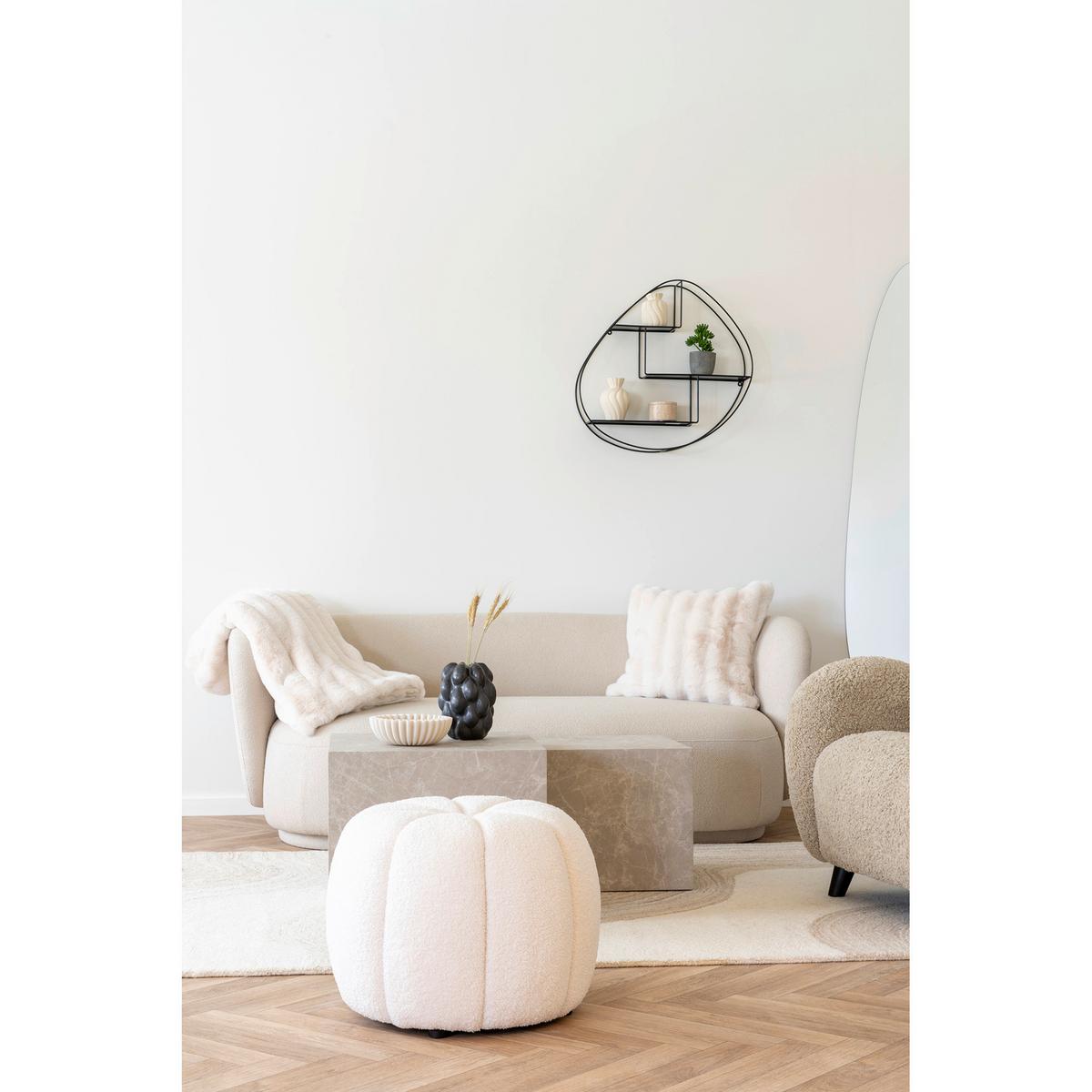 Pouf Paisley Weiß - Weiß, Basics, Textil (48/38/48cm)