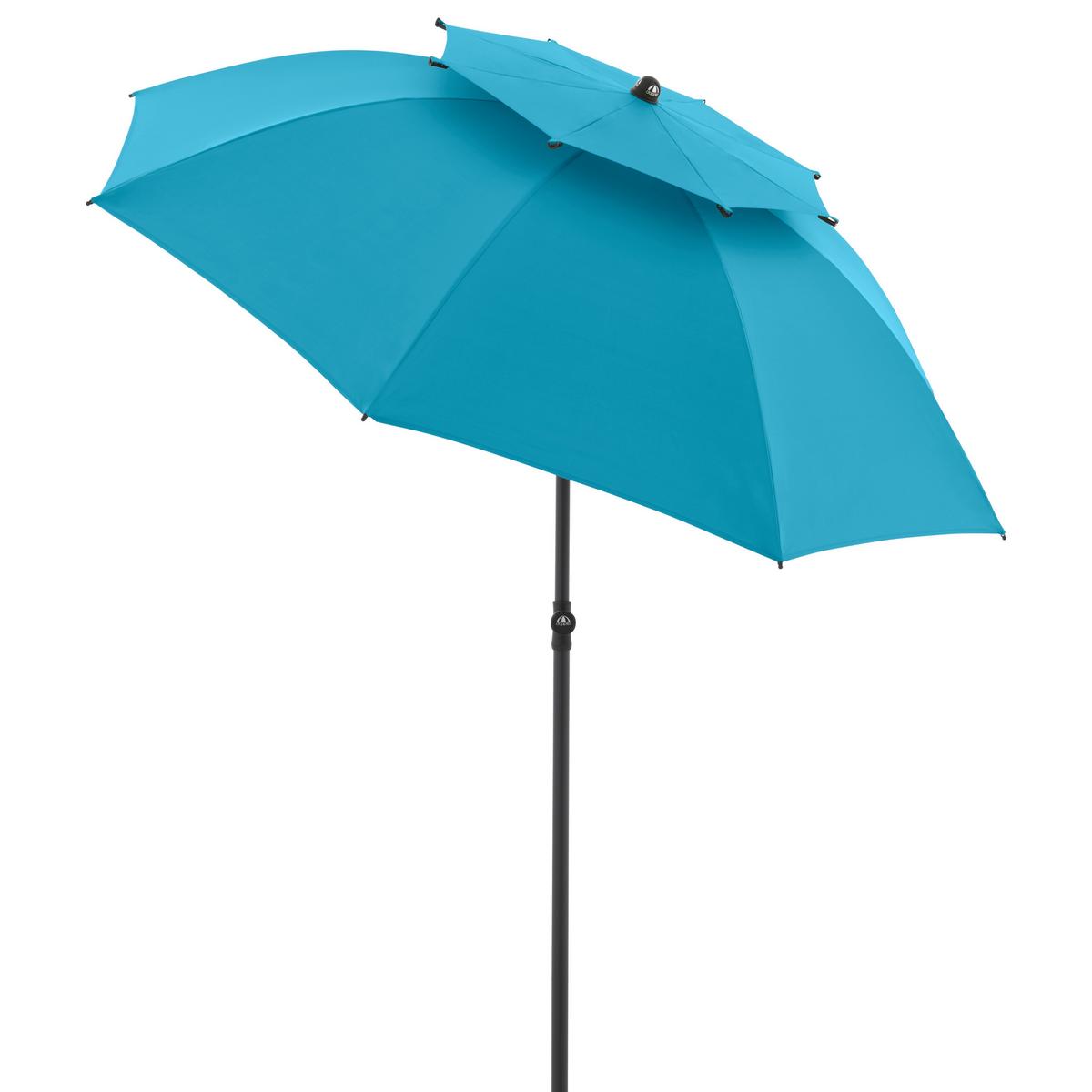 Sonnenschirm GS Windprofi Neo 200 Hellblau/Anthrazit - Anthrazit/Hellblau, KONVENTIONELL, Textil/Metall (200/238cm) - Doppler