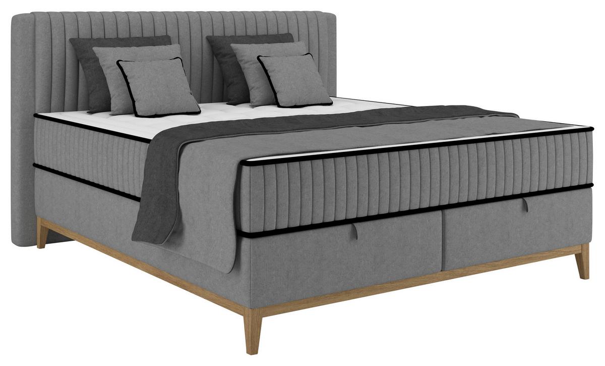 Bett Elena Graphitfarben ca. 200x200cm - Graphitfarben, KONVENTIONELL, Holz/Holzwerkstoff (200/200cm) - Sembella
