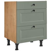 Schubkastenunterschrank Cascada Grün - Eichefarben/Schwarz, MODERN, Holzwerkstoff/Metall (60/87/56cm) - Nobilia