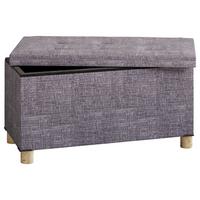 Truhenbank Sizos L Hellgrau, mit Stauraum - Hellgrau/Braun, MODERN, Holzwerkstoff/Textil (76/40/38cm) - MID.YOU