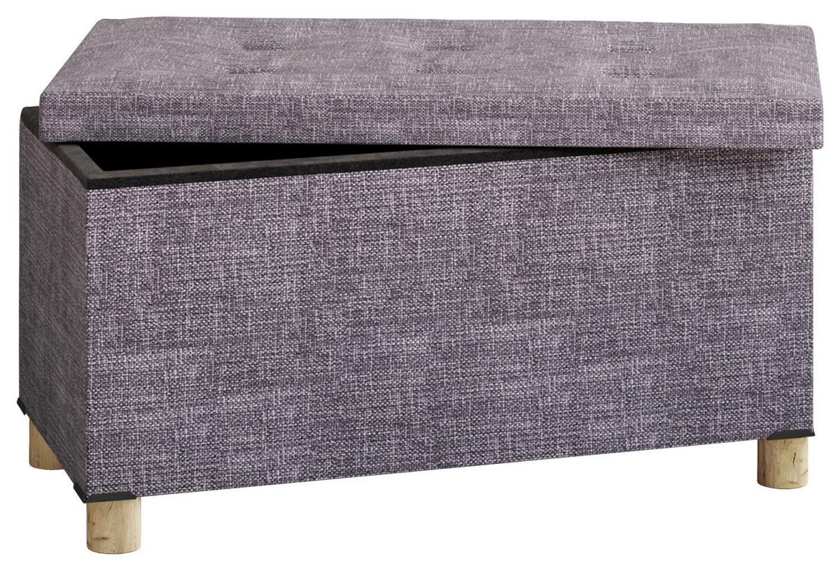 Truhenbank Sizos L Hellgrau, mit Stauraum - Hellgrau/Braun, MODERN, Holzwerkstoff/Textil (76/40/38cm) - MID.YOU