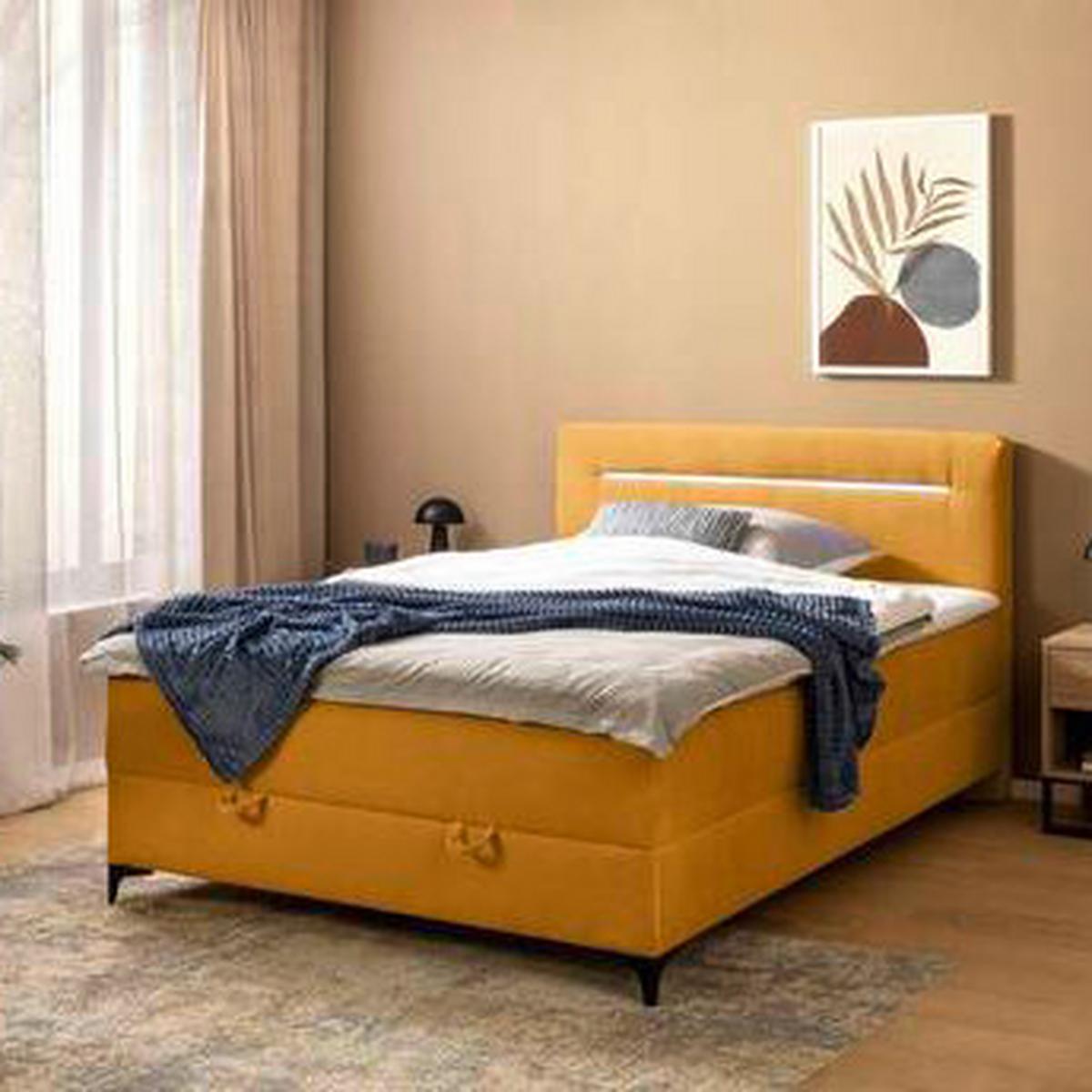Box Krevet Jerry - boje senfa/crna, Konvencionalno, tekstil (100/200cm) - Mömax