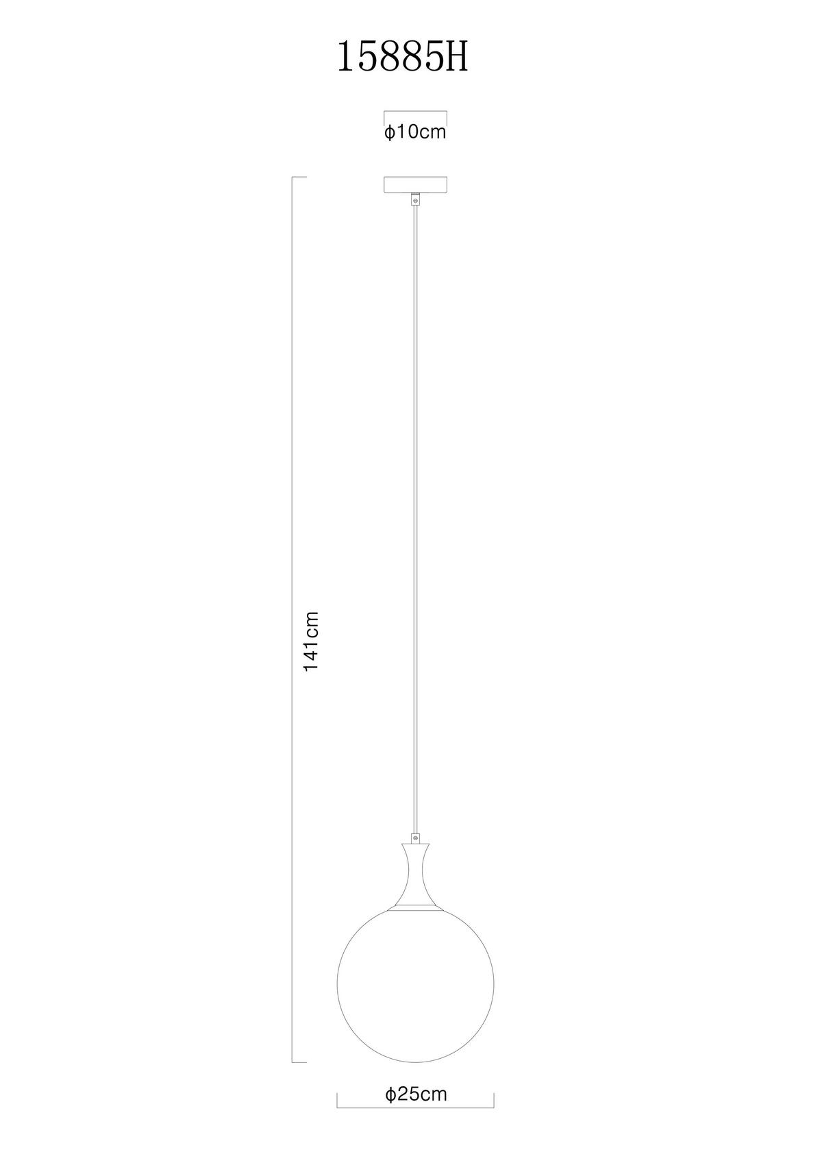 HÄNGELEUCHTE 15885H - Schwarz, Design, Glas/Kunststoff (25/141cm) - Globo