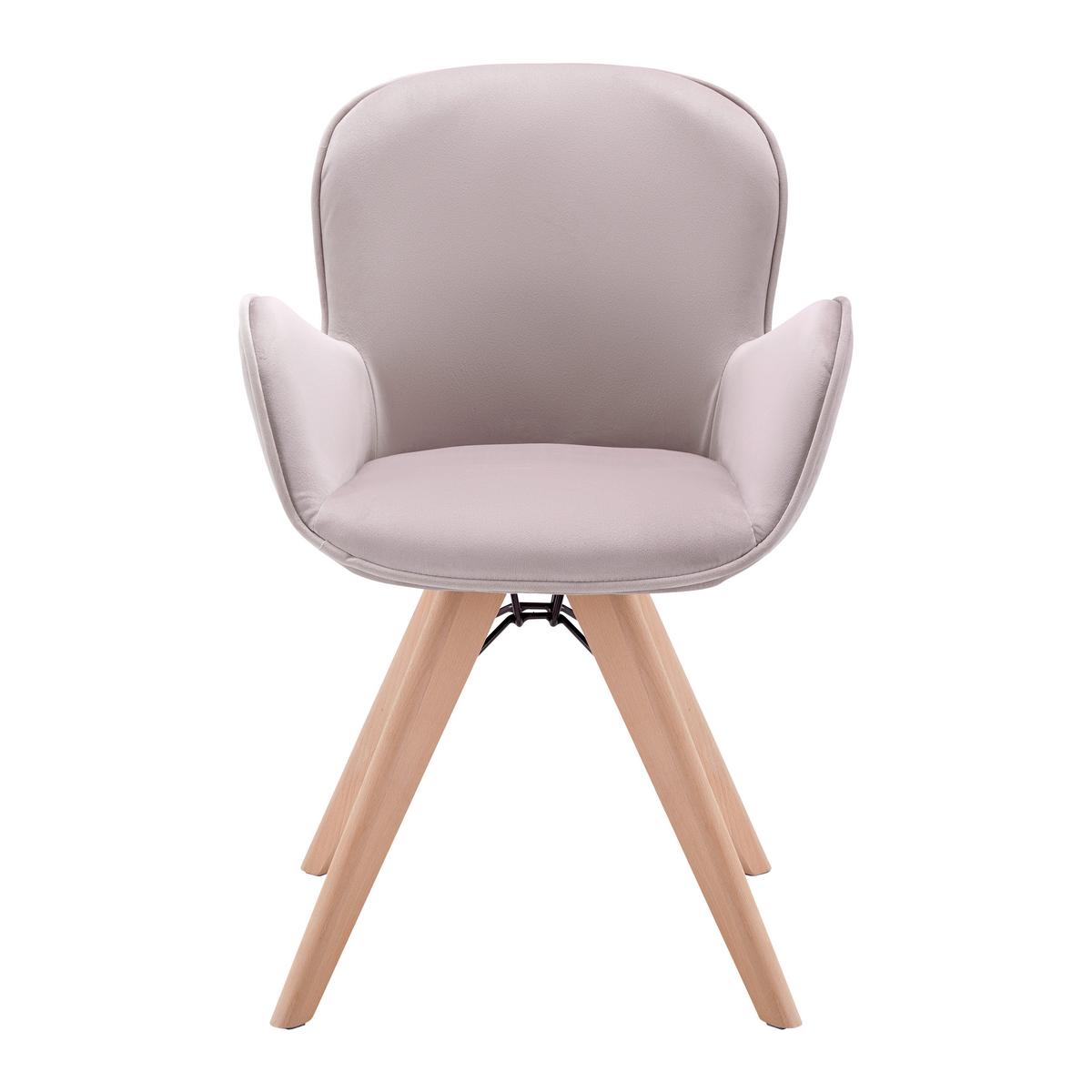 KRZESŁO Z PODŁOKIETNIKAMI LUAN - różowy/kolor bukowy, Modern, metal/drewno (60/84/60,5 cmcm) - Bessagi Home