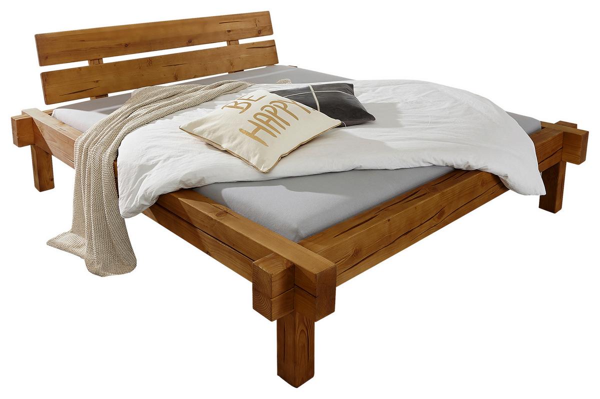 ŁÓŻKO Z BELEK BE- 0257 105257060701 - kolor dębowy/miodowy, Konventionell, drewno (200/200cm) - Livetastic