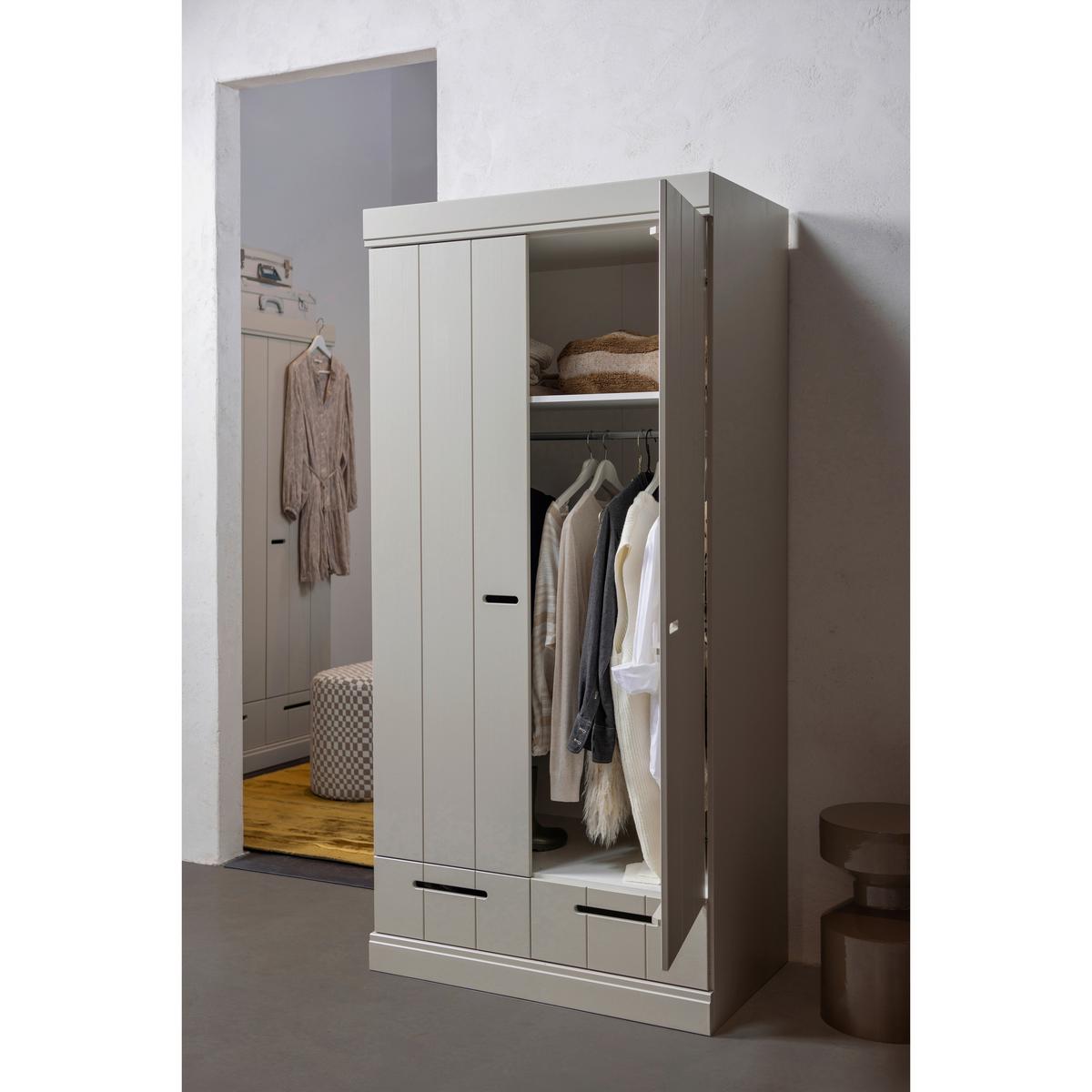 Drehtürenschrank Connect Grau - Grau, Basics, Holz (94/195/53cm) - MID.YOU