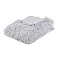 Odeja Fluffy - srebrne barve, Romantika, tekstil (130/180cm) - Modern Living