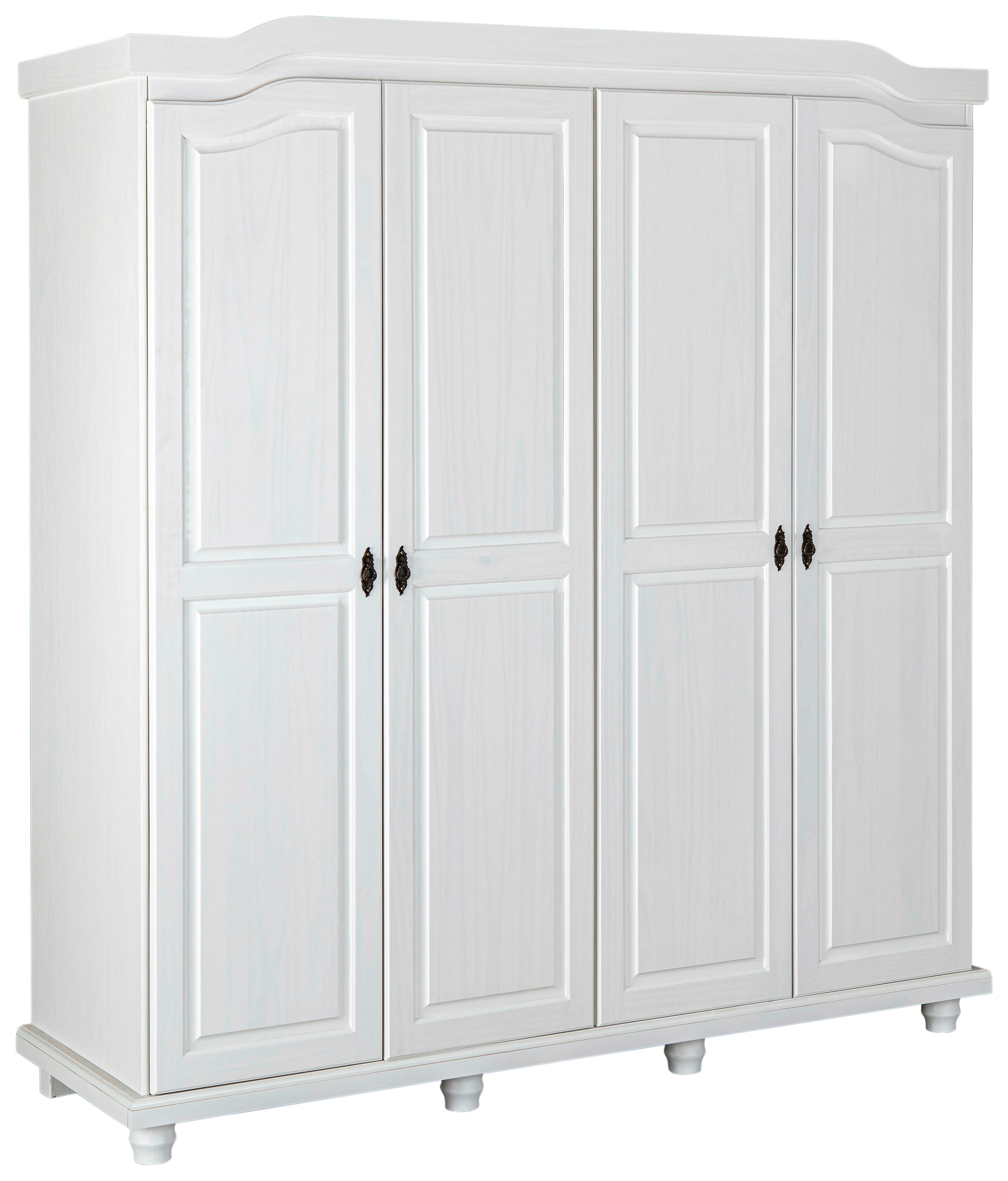 Drehtürenschrank Isny ca. 182x198x60 cm Weiß - Schwarz/Weiß, KONVENTIONELL, Holz/Metall (182/198/60cm) - MID.YOU