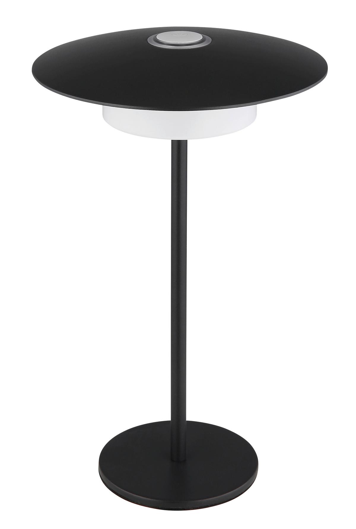 Akku-Tischleuchte Kyler Schwarz/Weiß max. 3 Watt - Schwarz/Weiß, Design, Kunststoff/Metall (18/30cm) - Globo