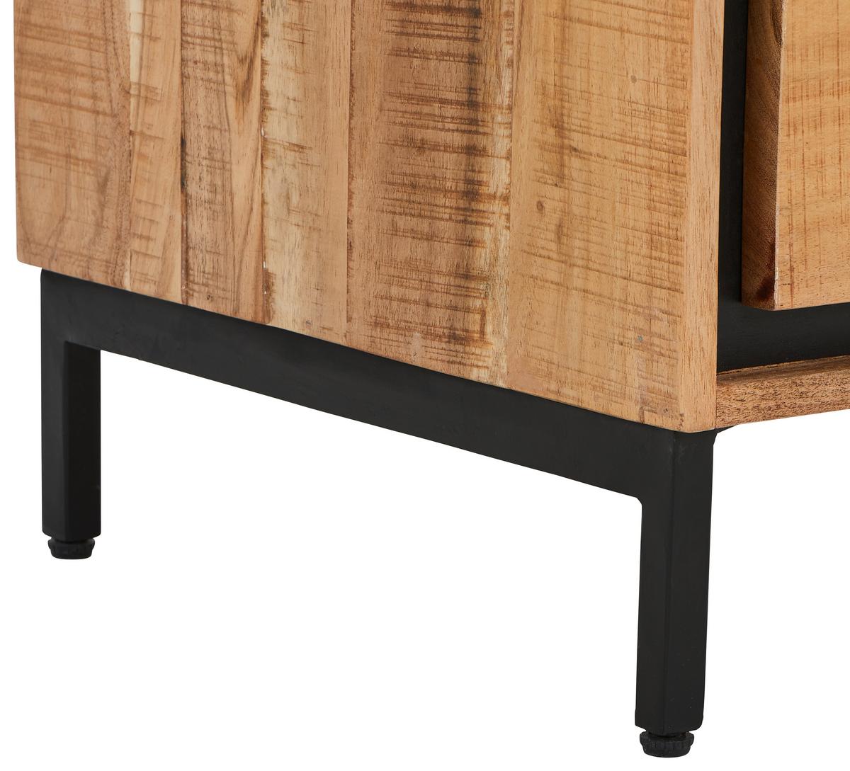 KOMODA NISKA LOWBOARD BASEL - kolor akacjowy/czarny, Modern, metal/drewno (175/60/45cm) - Livetastic