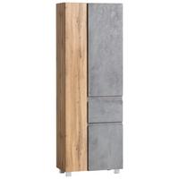 Hochschrank Varese ca. 65x180 cm Hellgrau/Eiche - Eiche Wotan/Hellgrau, MODERN, Holzwerkstoff (65/180/35cm) - Held