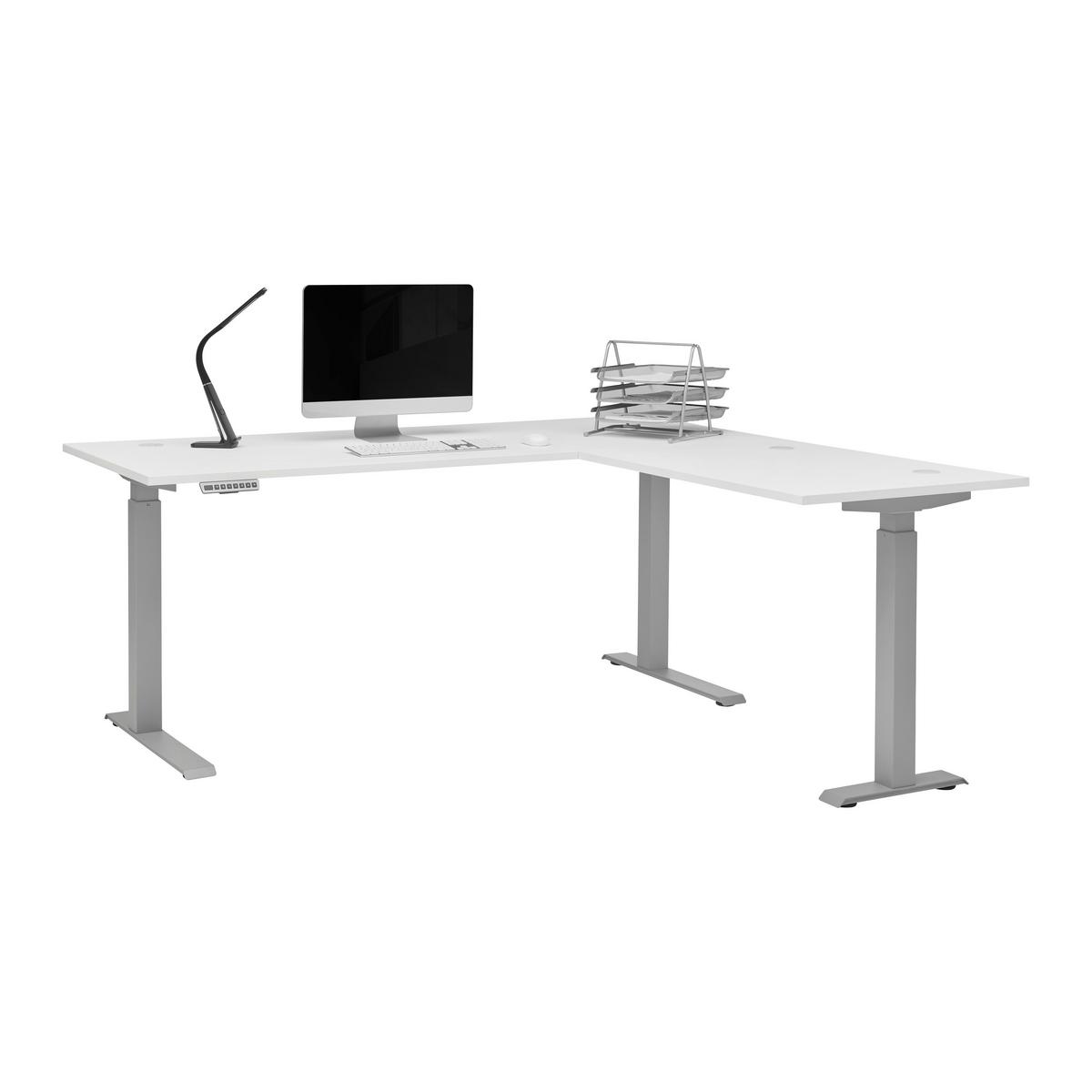 Eckschreibtisch Dallas Weiß - Weiß, MODERN, Holzwerkstoff/Metall (185/64/177cm) - Mömax