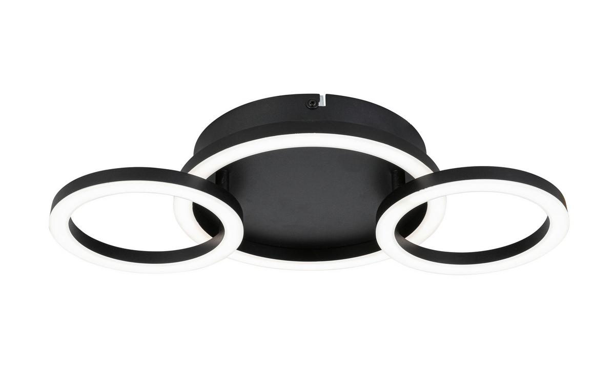 LED-Deckenleuchte Numim O Schwarz max. 24 Watt - Schwarz, MODERN, Kunststoff/Metall (43/23/5cm) - Mömax