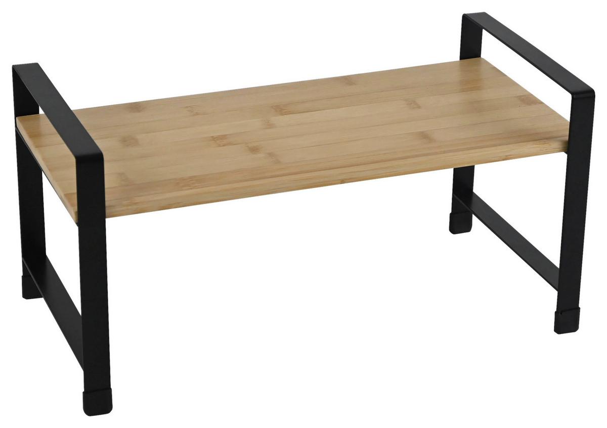 Etajeră de bucătărie Rita - 1 - culoare natur/negru, Modern, materiale naturale/metal (40/20/20cm) - Mömax