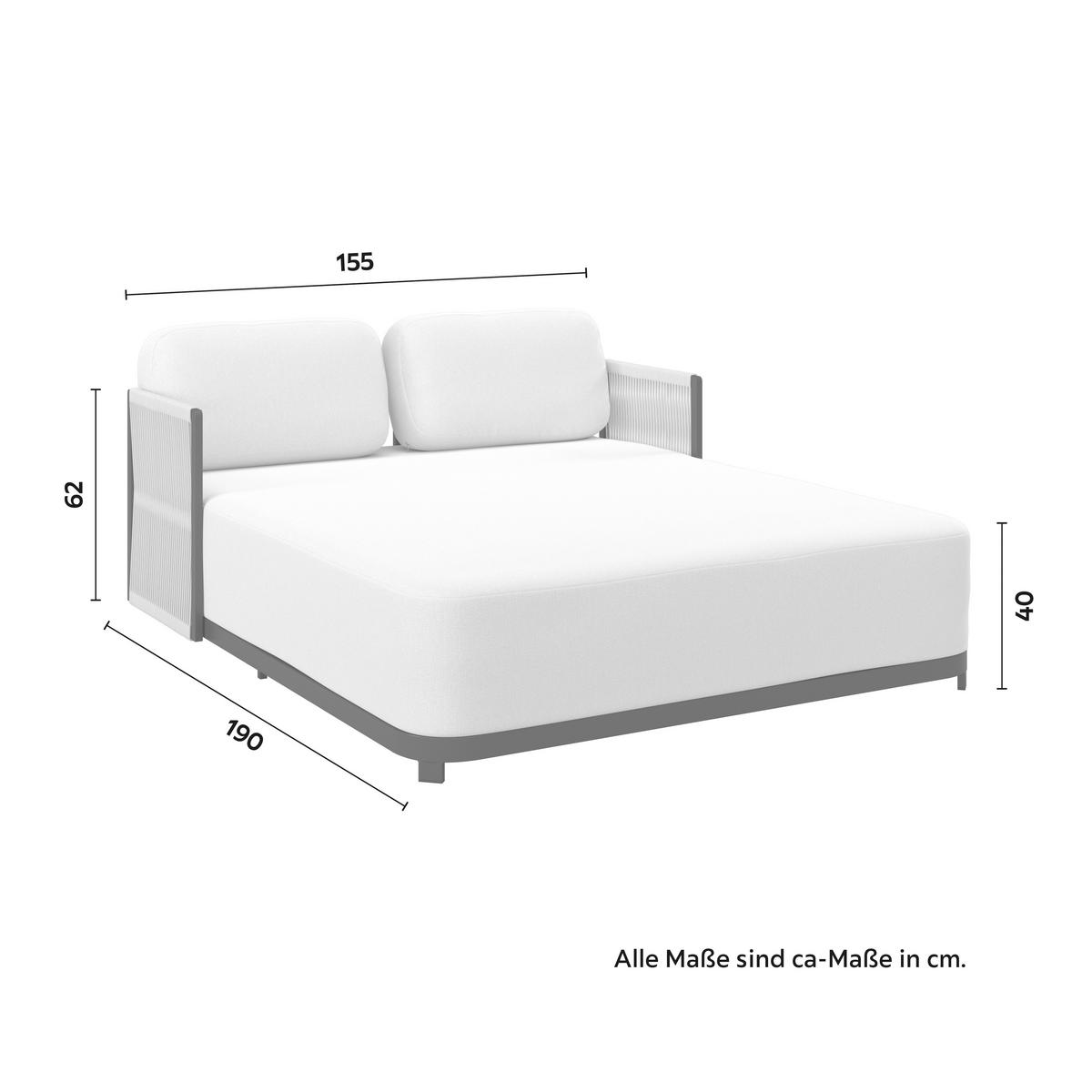 SONNENINSEL CORALIE - Anthrazit/Creme, Modern, Textil/Metall (155/62/190cm) - Bessagi Garden