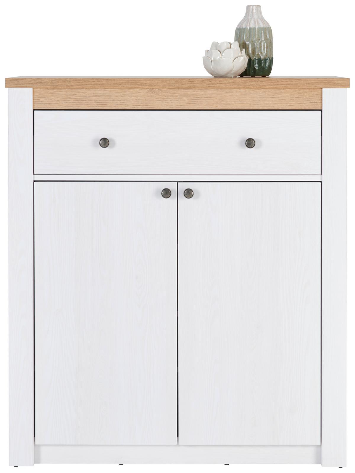 Omara Za Čevlje Rovigio, Barva Macesna, Bela - črna/barve hrasta, Basics, kovina/umetna masa (97/110,7/42,5cm) - Landscape