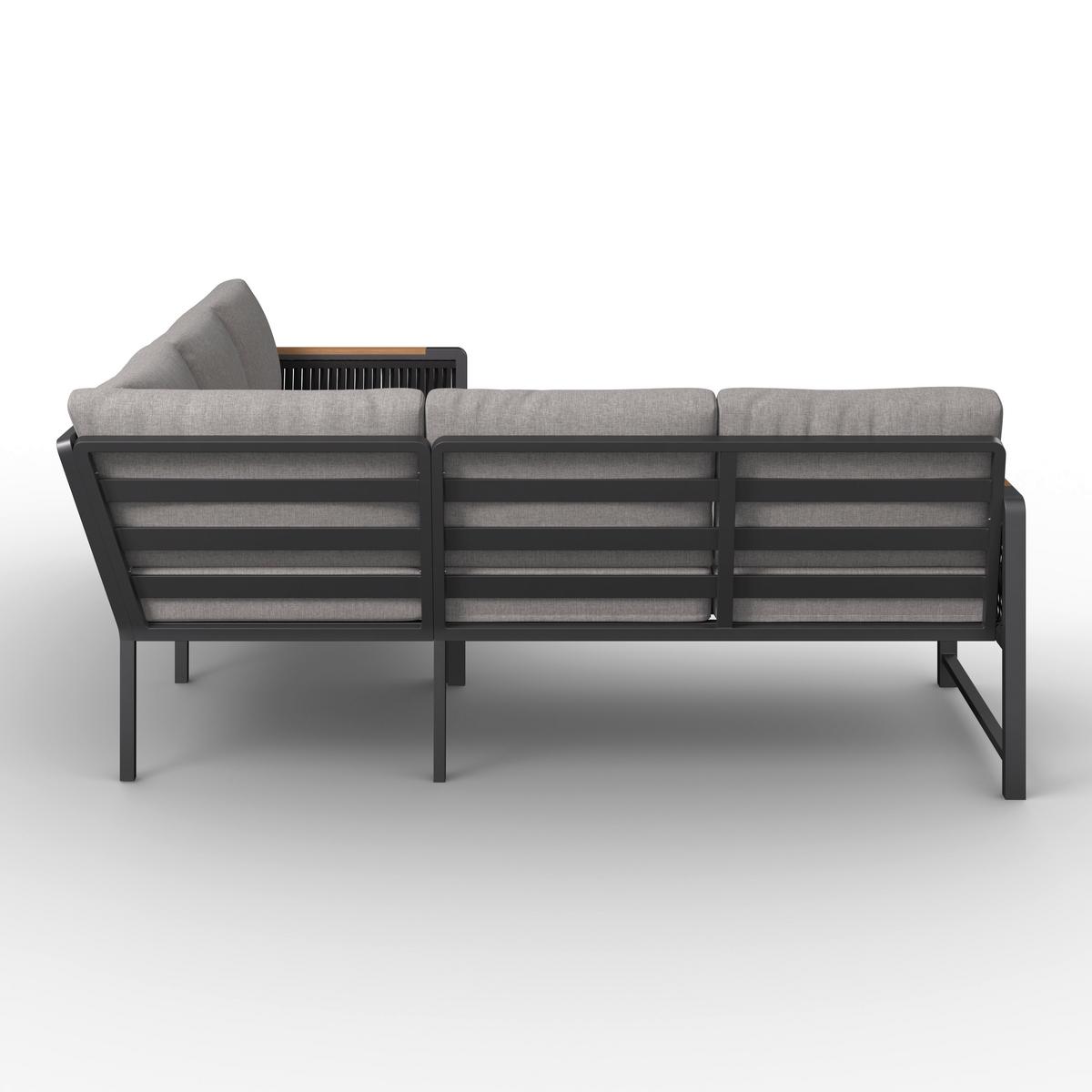 Loungegarnitur Washington Grau/Naturfarben, 4-teilig - Anthrazit/Naturfarben, MODERN, Kunststoff/Textil (192/73/192cm) - Mömax