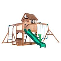 Spielturm Montpelier Braun/Grün - Braun/Grün, KONVENTIONELL, Holz (490/470/290cm) - Ambia Garden