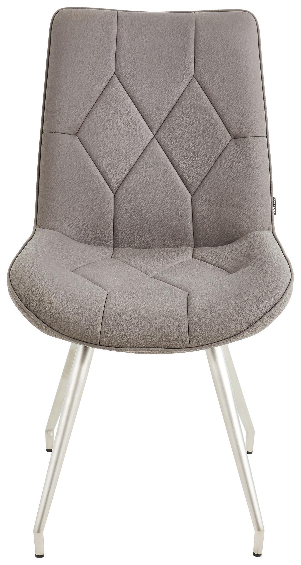 KRZESŁO HENRY - kolor stalowy/szary, Design, metal/tkanina (51/89/66cm) - Novel