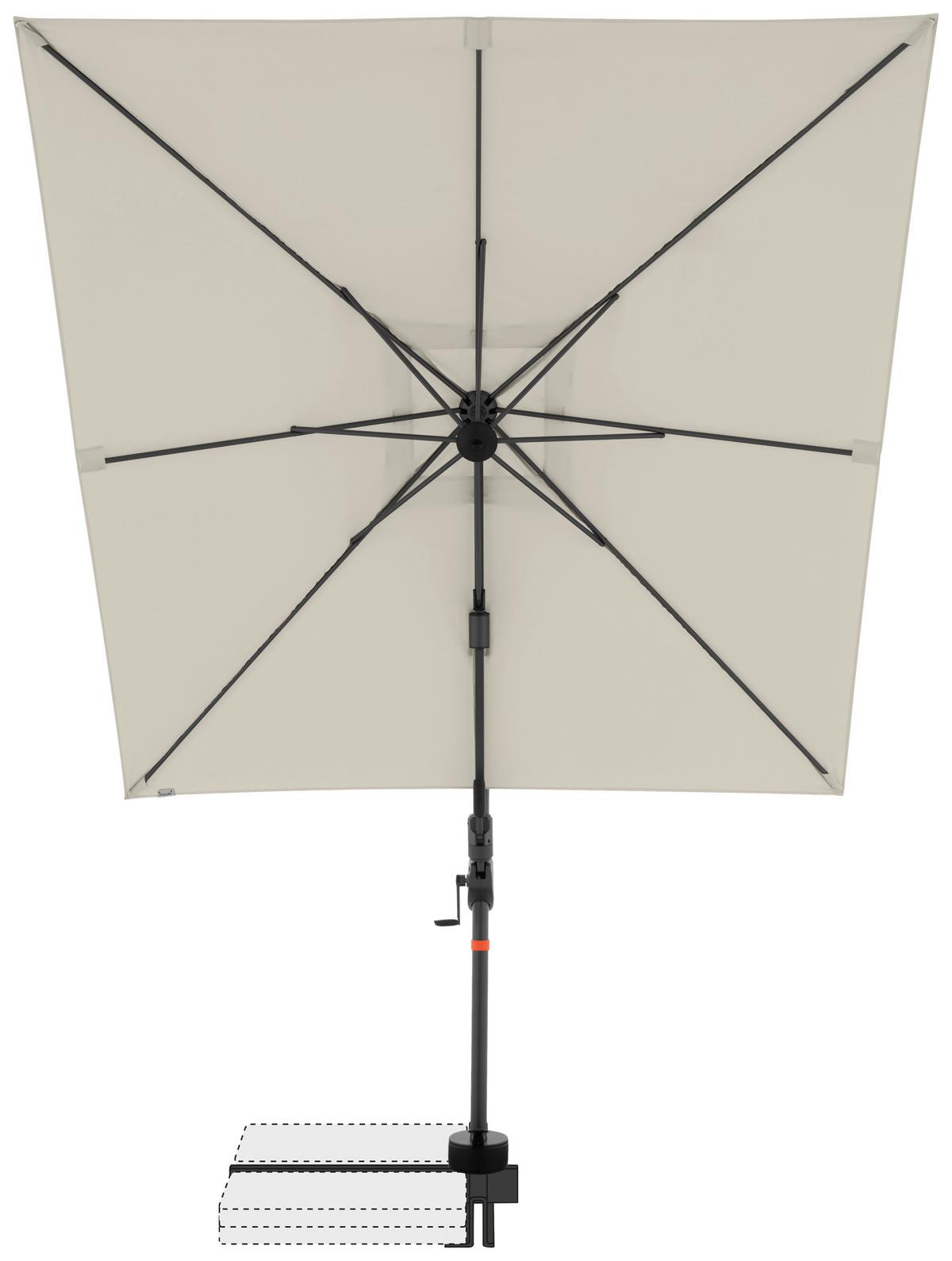 Ampelschirm MyZone Naturfarben ca. 210x210cm - Anthrazit/Naturfarben, Basics, Textil/Metall (210/210cm) - Doppler