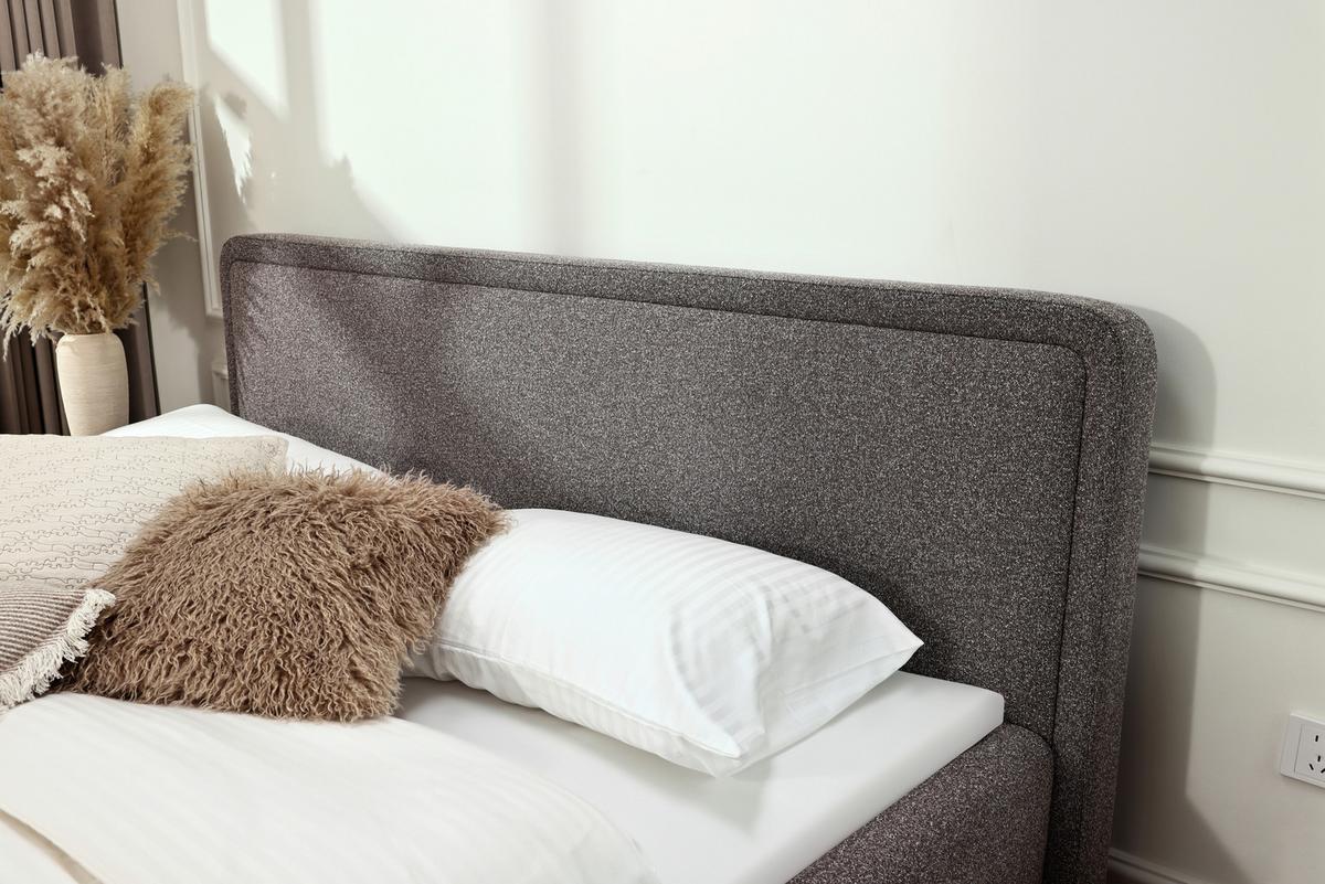 Polsterbett Skagen Braun ca. 160x200cm - Sandfarben/Braun, KONVENTIONELL, Holz/Textil (160/200cm) - Mömax