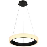 Viseča Led-svetilka Tabano, S Sijalko - črna/opal, Design, kovina/umetna masa (49,5/120cm) - Globo