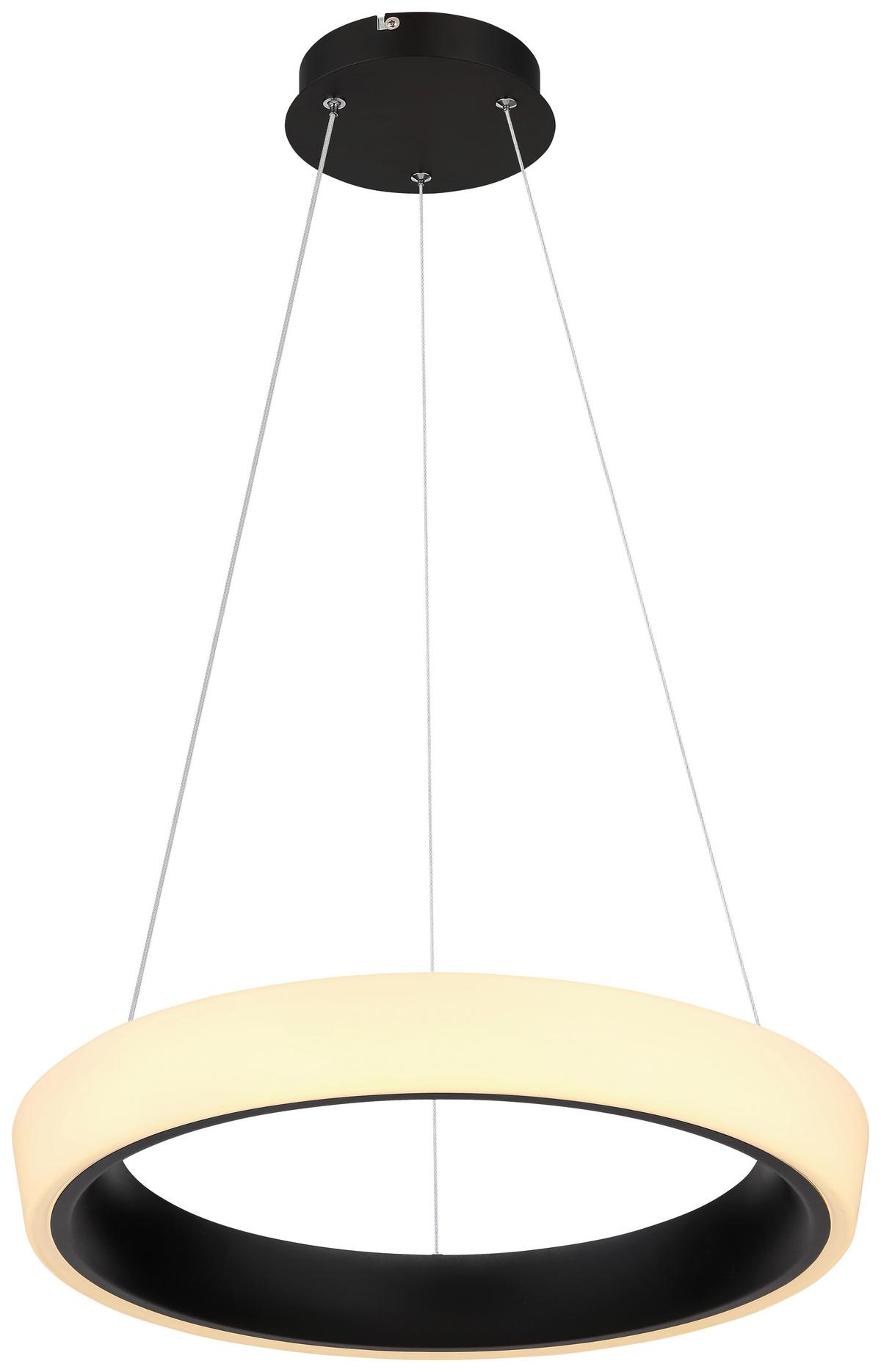 Viseča Led-svetilka Tabano, S Sijalko - črna/opal, Design, kovina/umetna masa (49,5/120cm) - Globo