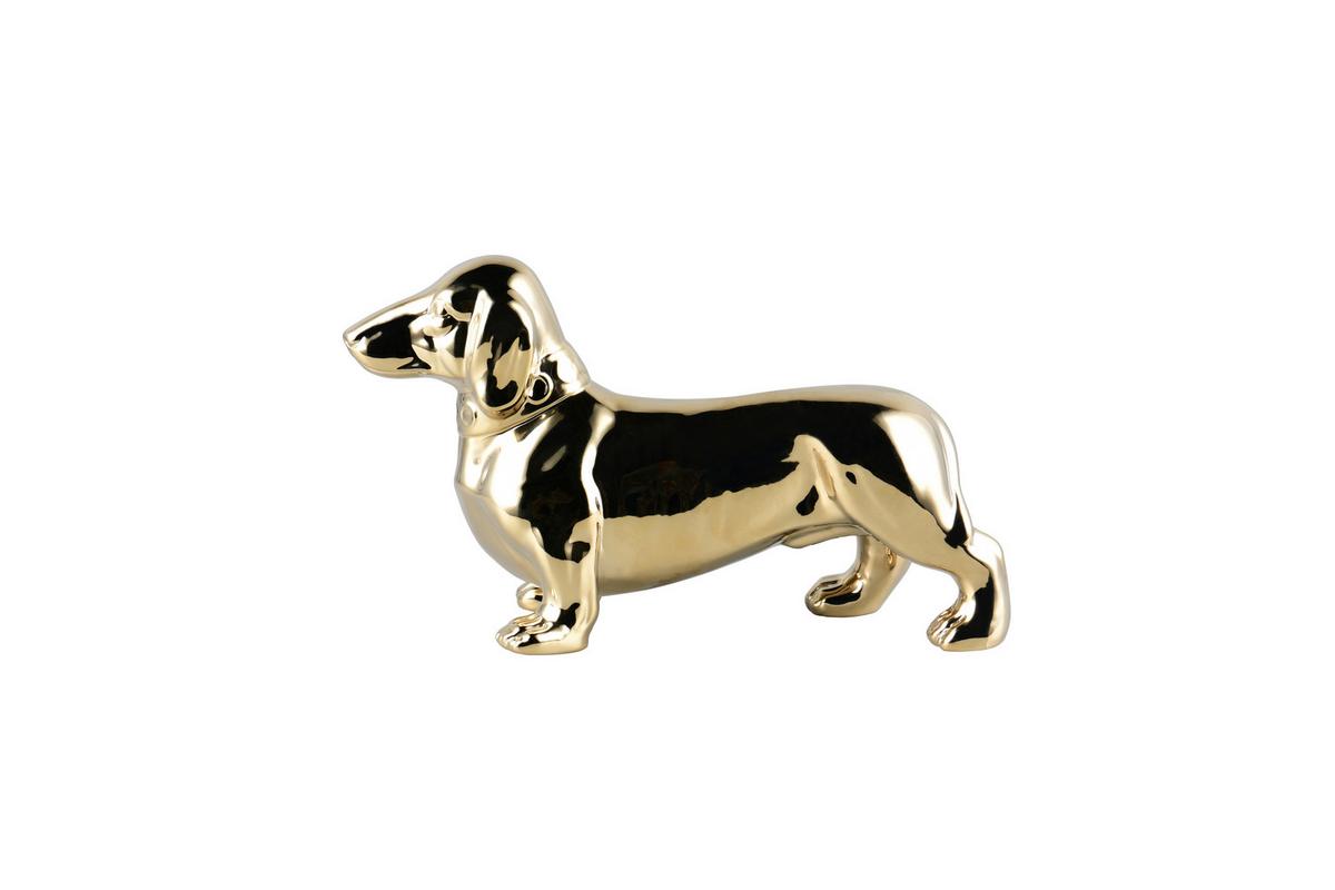 Dekohund Max Goldfarben - Goldfarben, Basics, Keramik (14/21/36cm)