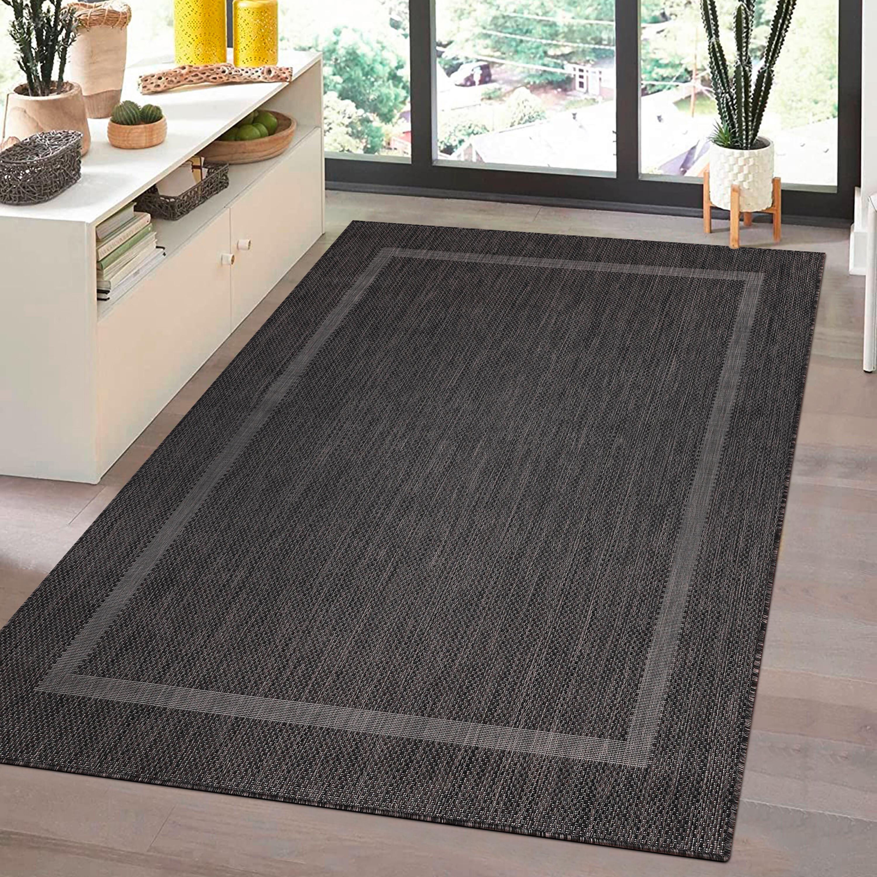 Flachwebeteppich Relax Schwarz ca. 120x170cm - Schwarz, Basics, Textil (120/170cm) - Novel