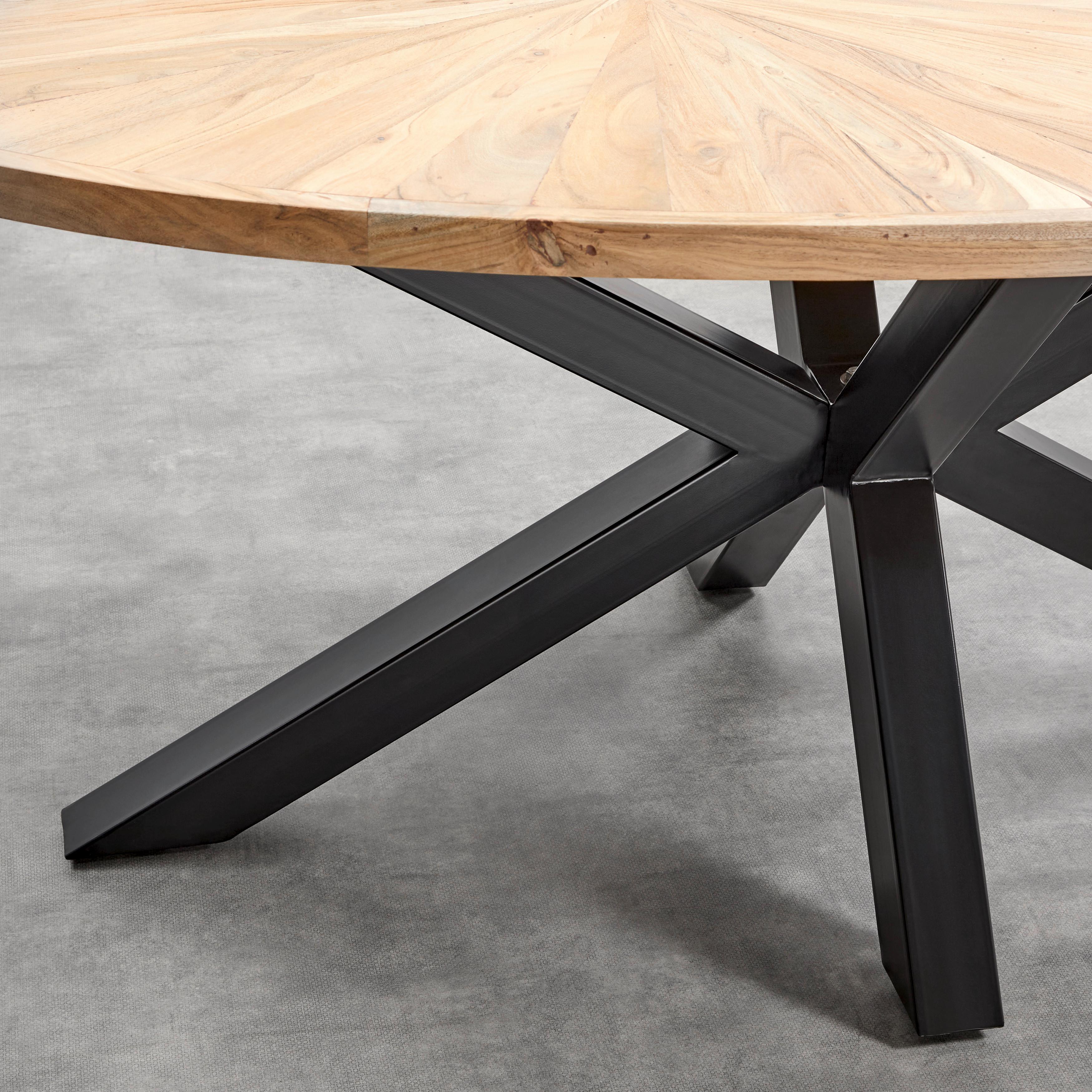 MATBORD ORBIT - svart/akaciefärgad, Design, metall/trä (180/76/100cm) - Zandiara