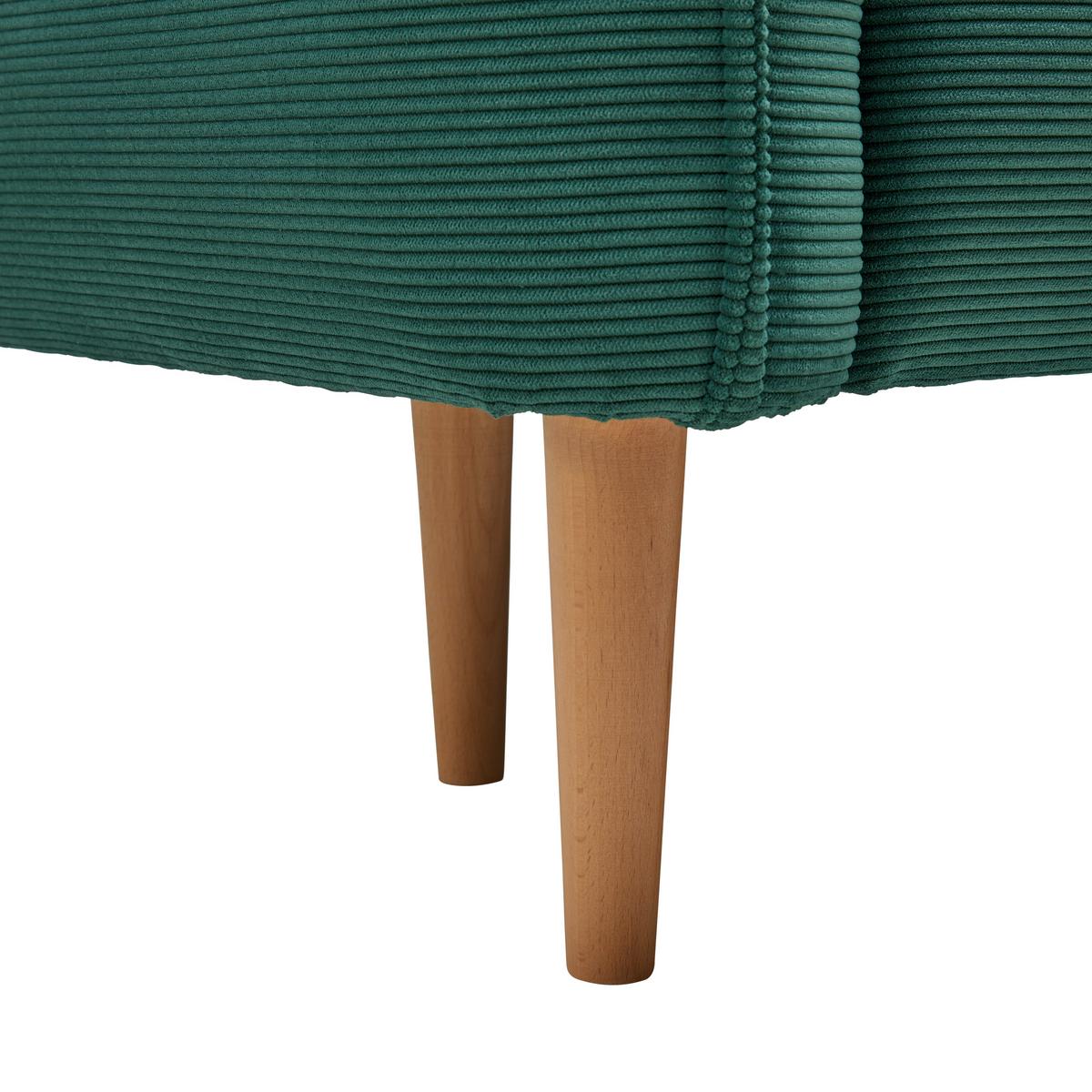 Trosjed Custom - tamno zelena/prirodne boje, Moderno, tekstil/drvo (183/85/92cm) - Mömax