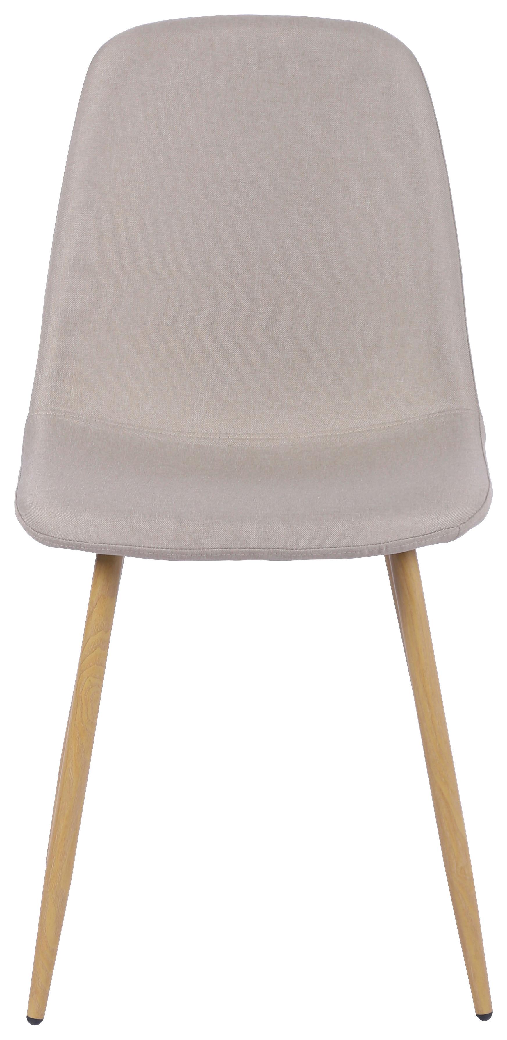 Stol Mona, Bež - barve hrasta/bež, Moderno, kovina/tekstil (44/87/56cm)