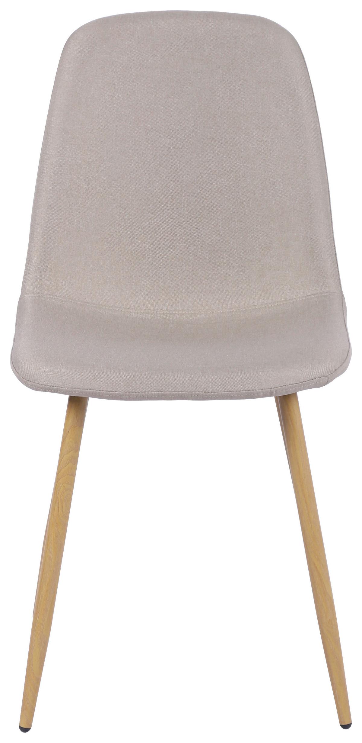 Stol Mona, Bež - barve hrasta/bež, Moderno, kovina/tekstil (44/87/56cm)