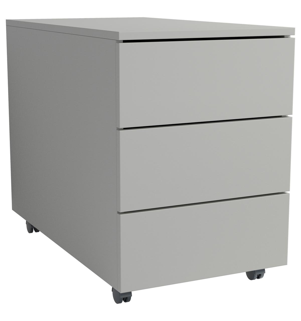 ROLLCONTAINER DALOSA 70 3-SB - Schwarz/Grau, Design, Holzwerkstoff/Kunststoff (39/55/70cm) - MID.YOU