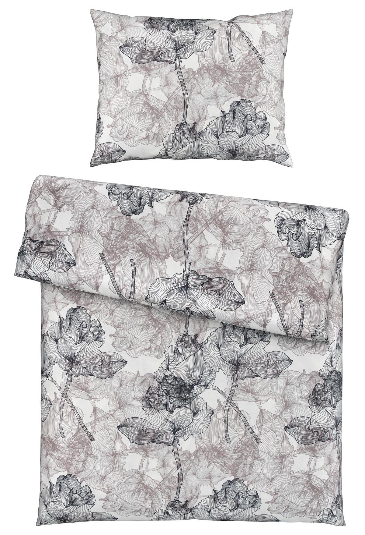 Bettwäsche Bio Eva Design ca. 160x210cm - Anthrazit, Modern, Textil (160/210cm) - ecoTree