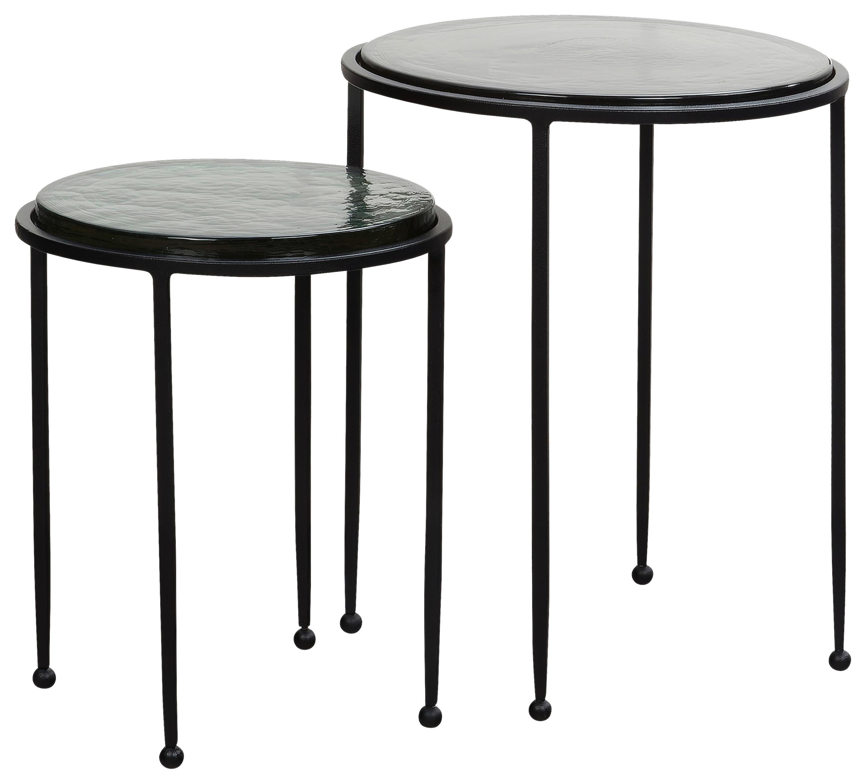 SATZTISCH WL7.129 - Schwarz/Grün, Design, Glas/Metall - MID.YOU