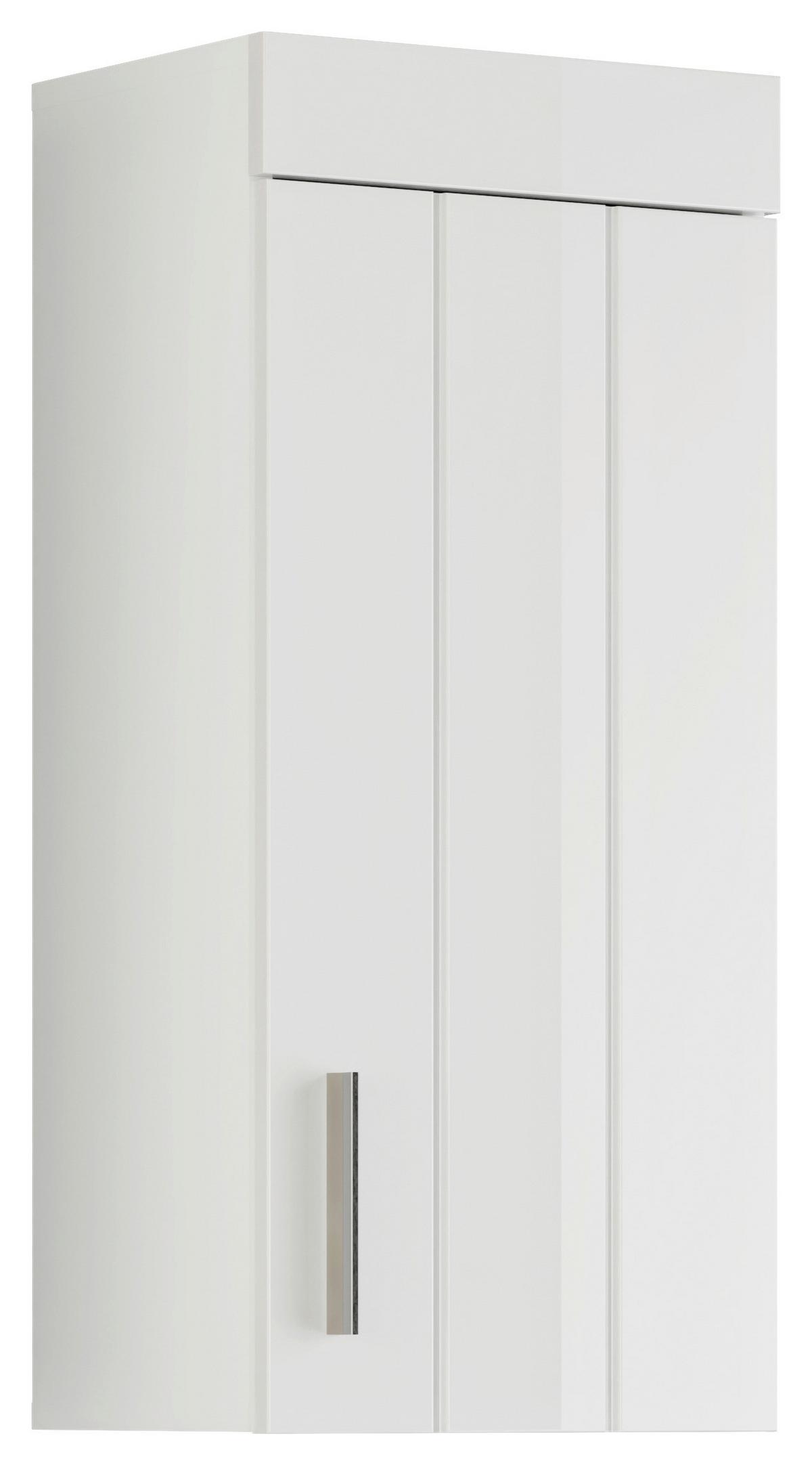 Hängeschrank Snow ca. 36x79 cm Weiß - Weiß Hochglanz, MODERN, Holzwerkstoff/Kunststoff (36/79/24cm) - MID.YOU