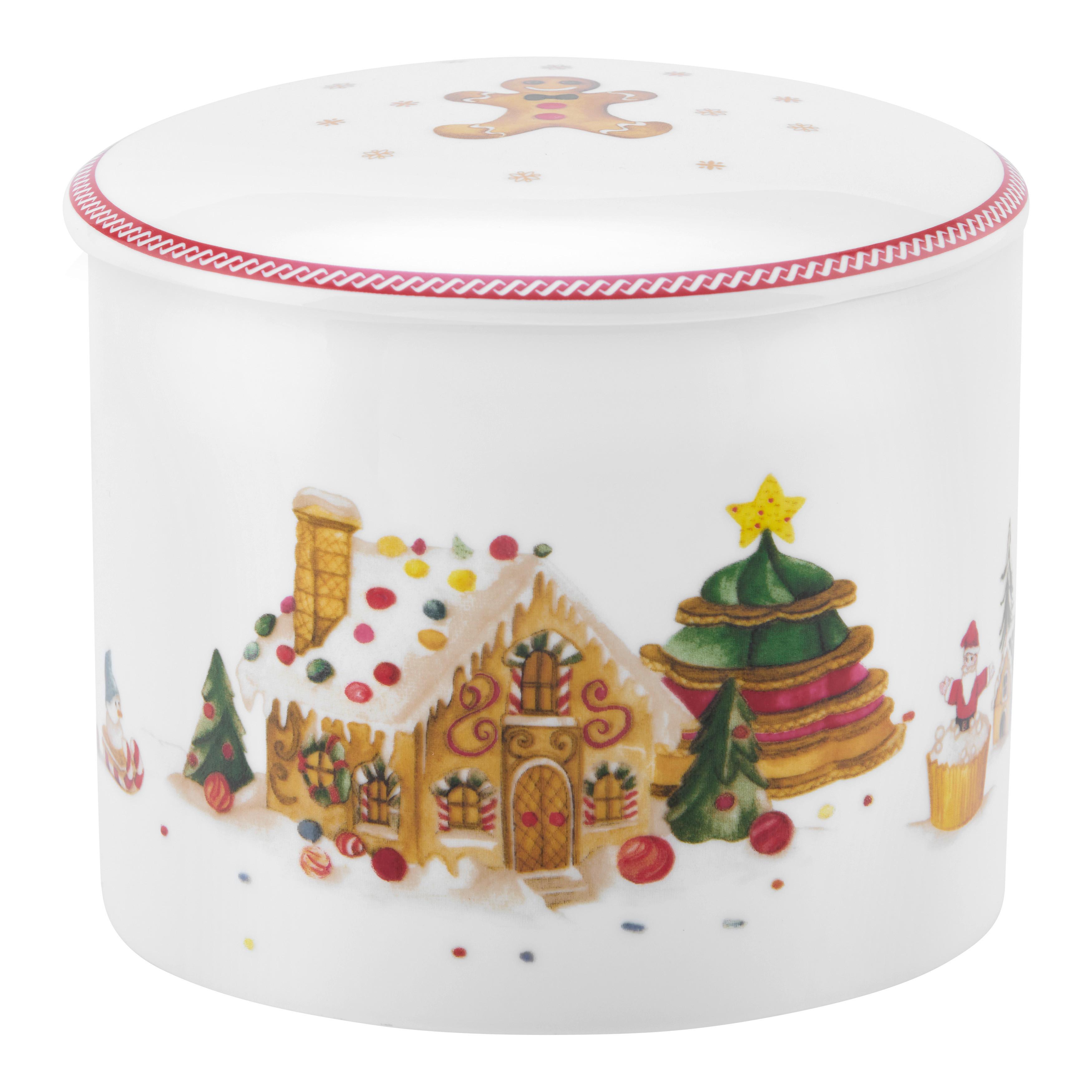 Keksdose XMAS-Ginger Rot/Weiß Ø ca. 16cm - Rot/Weiß, KONVENTIONELL, Keramik (16/14cm) - Mömax