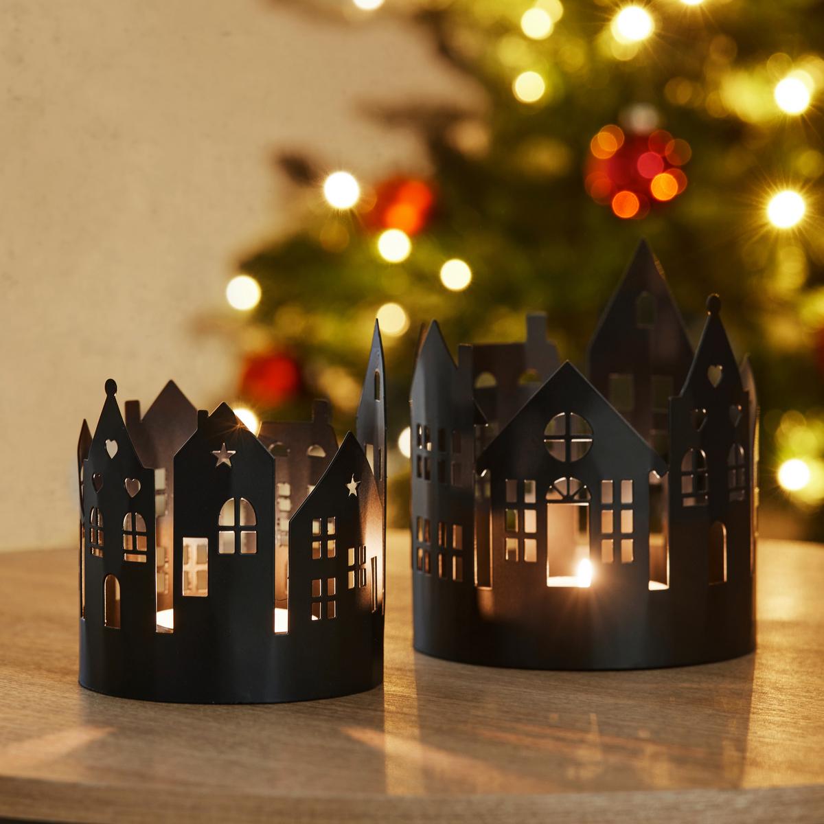 Kerzenhalter Trixi Schwarz - Schwarz, Konventionell, Metall (9,5/12,5cm) - Modern Living