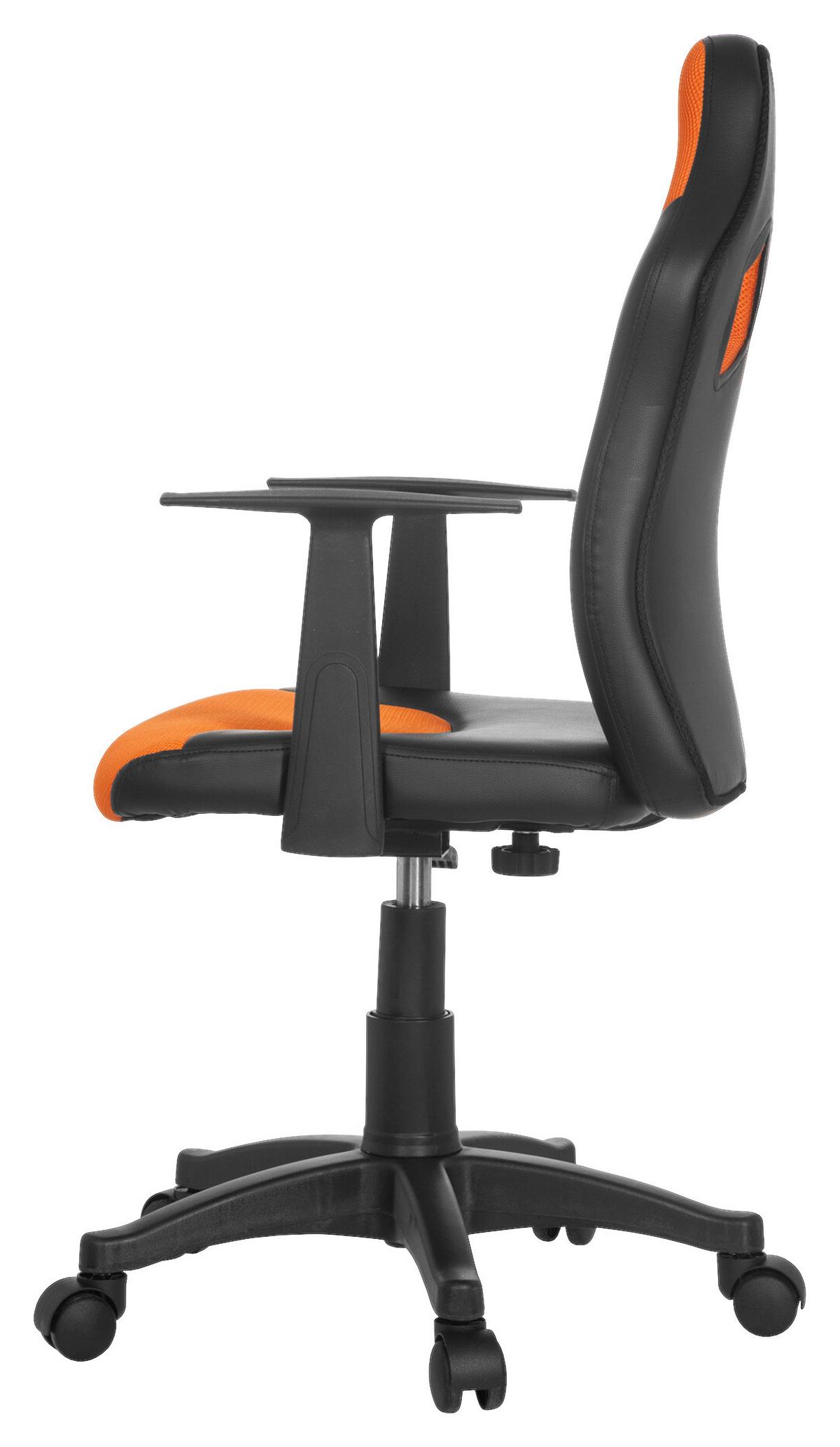 Mladinski Vrtljivi Stol Kid Racer Al, Črna, Oranžna - črna/oranžna, Basics, umetna masa (54/90-100/48cm) - MID.YOU