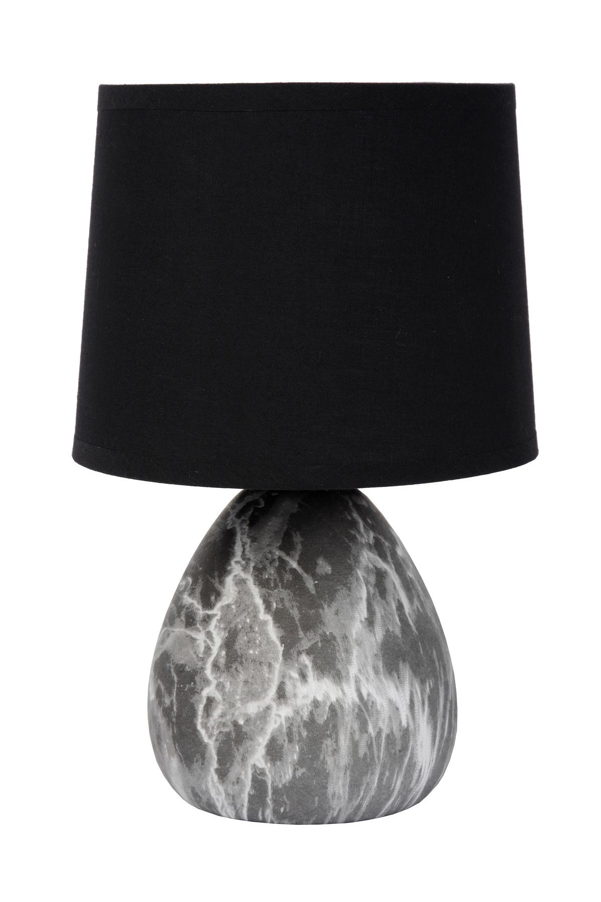 LAMPA STOŁOWA 47508/81/30 MARMO - czarny/biały, Basics, tkanina/ceramika (16/16/25.5cm) - Lucide