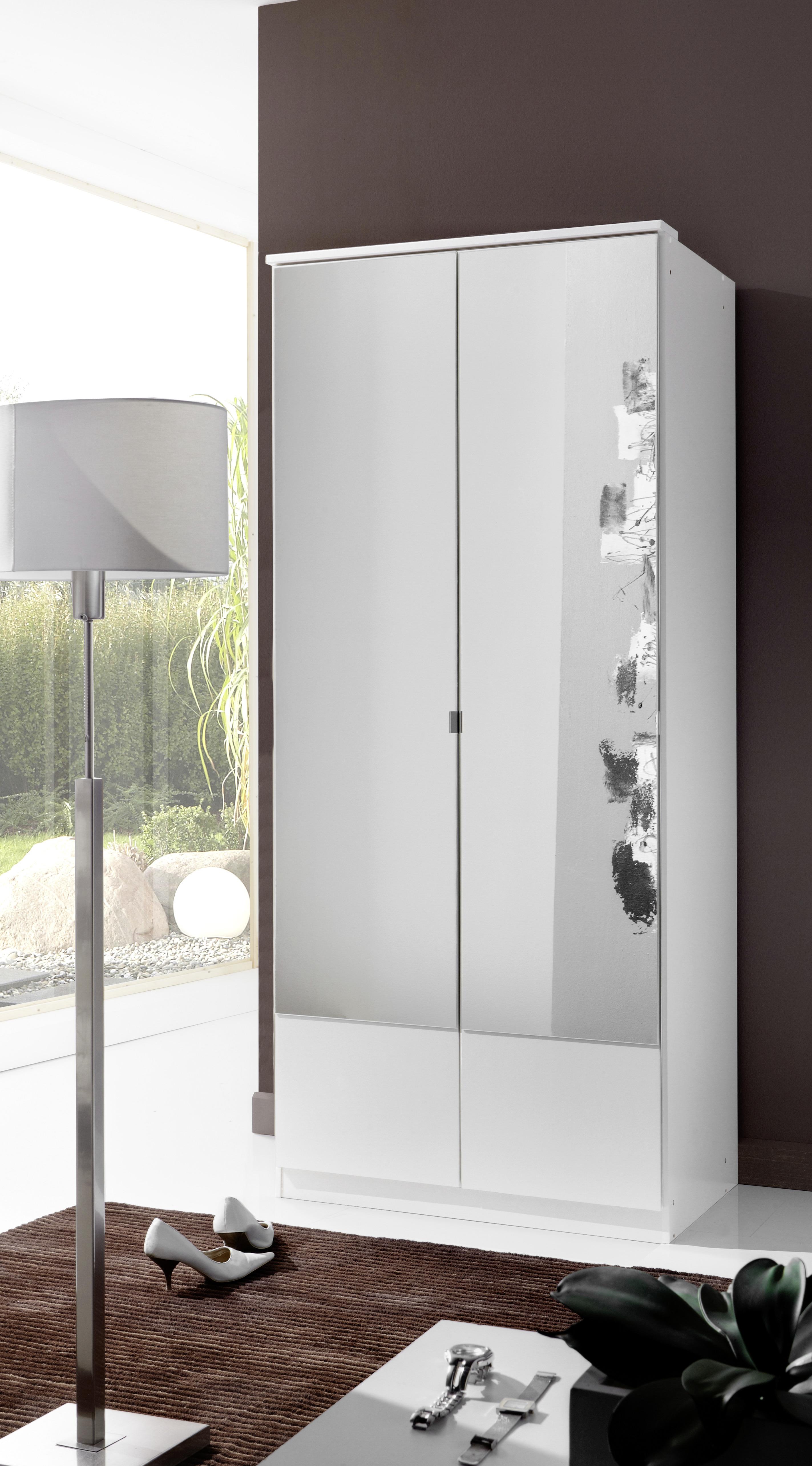 Ormar S Klasičnm Vratima Imago - bijela/boje aluminija, Konvencionalno, staklo/drvni materijal (90/199/58cm) - Modern Living