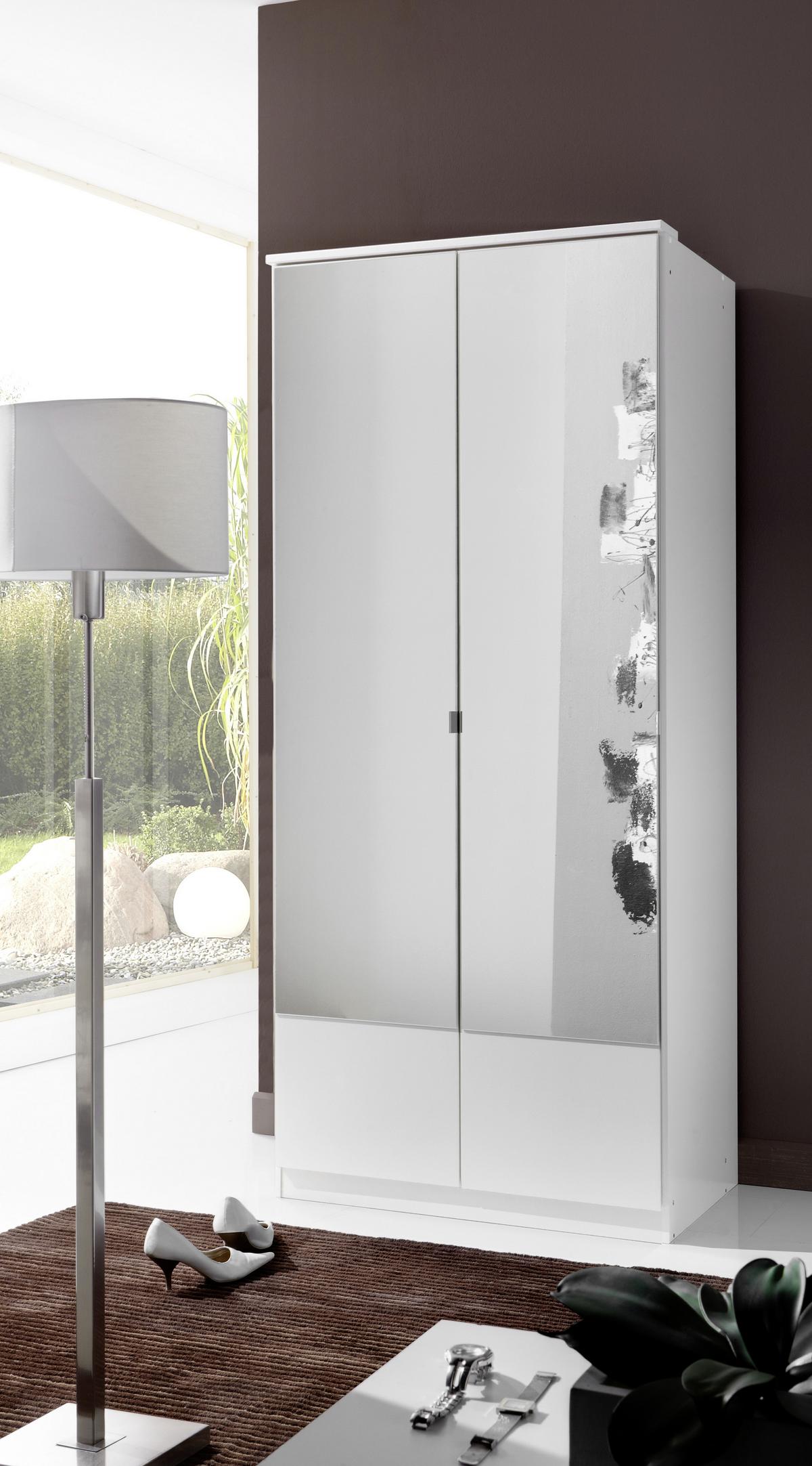 Ormar S Klasičnm Vratima Imago - bijela/boje aluminija, Konvencionalno, staklo/drvni materijal (90/199/58cm) - Modern Living