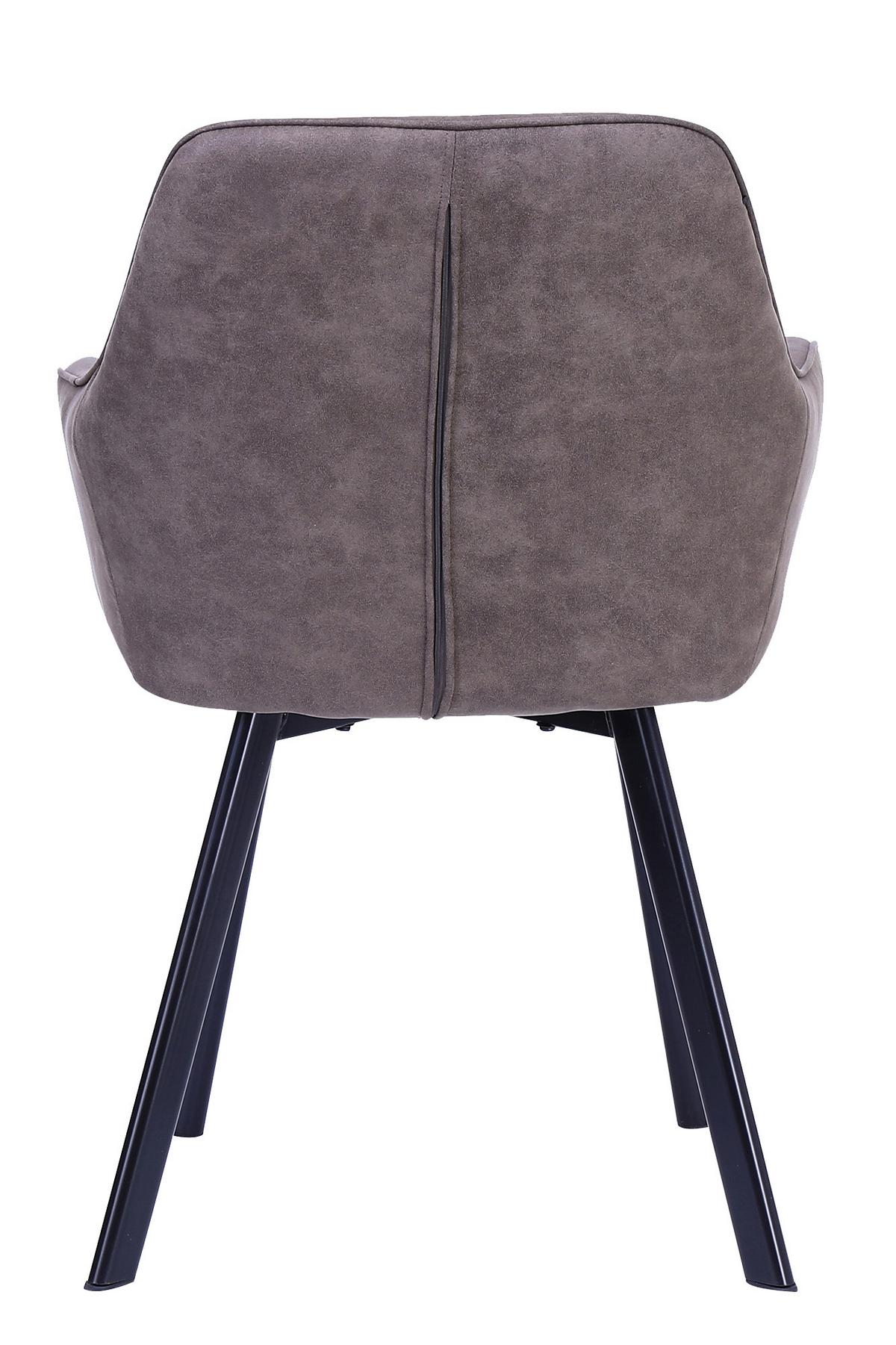 Set Naslanjačev Mira, Rjavosiva, 2-Delni - rjavosiva/črna, Moderno, kovina/tekstil (56,5/83/63cm) - Livetastic